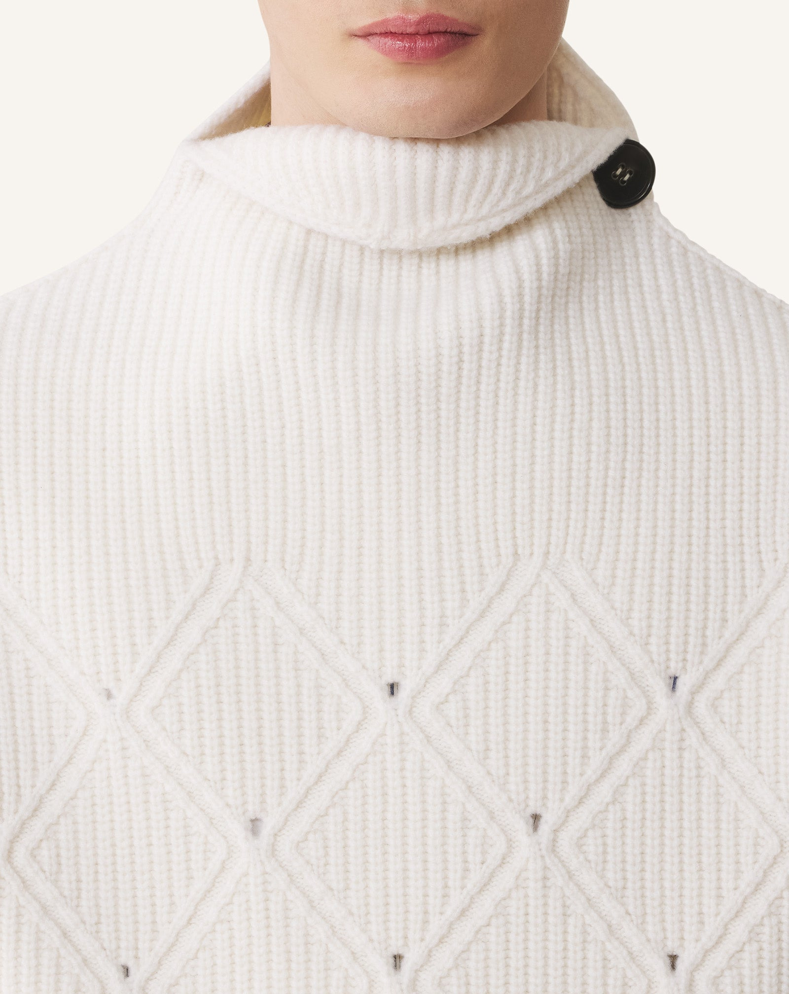 SLEEVELESS DIAMOND DETAIL WOOL SWEATER - 5