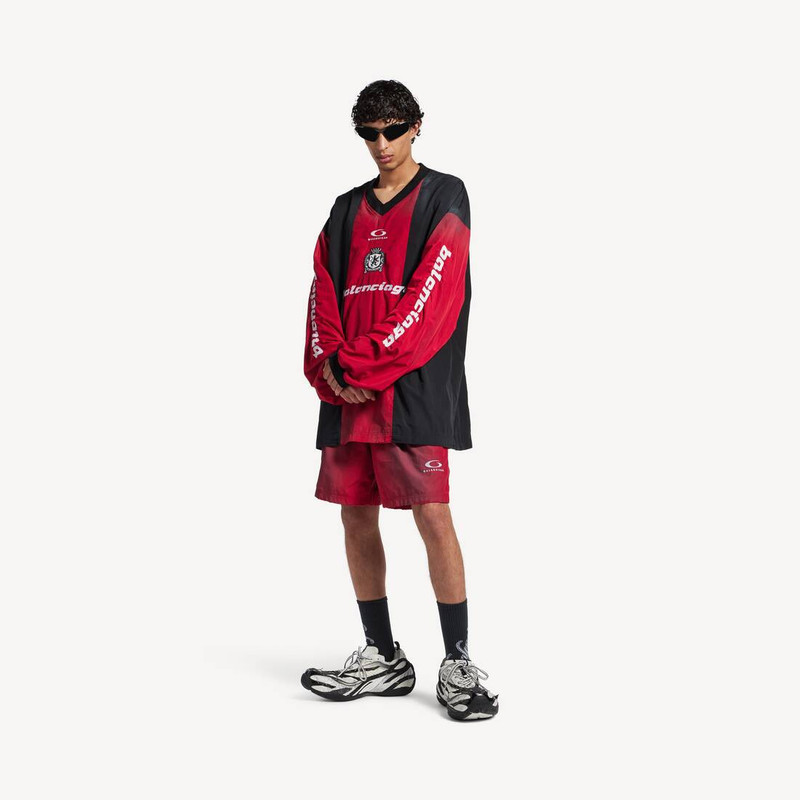 BALENCIAGA Men's Outerwear Long Sleeve Top in Lipstick Red/black outlook