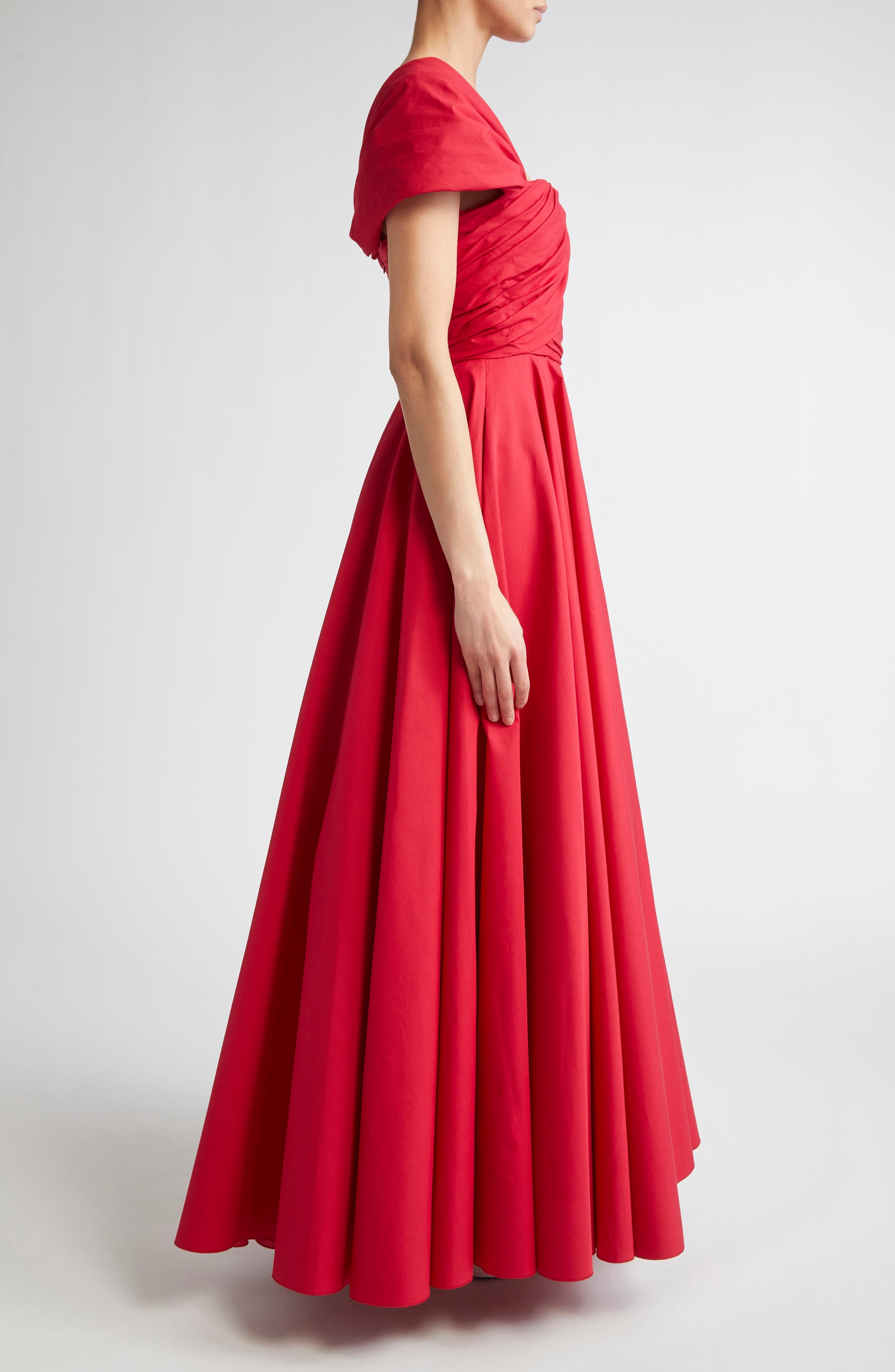 Giambattista Valli Convertible Neckline Cotton Poplin Ballgown in Red at Nordstrom - 3