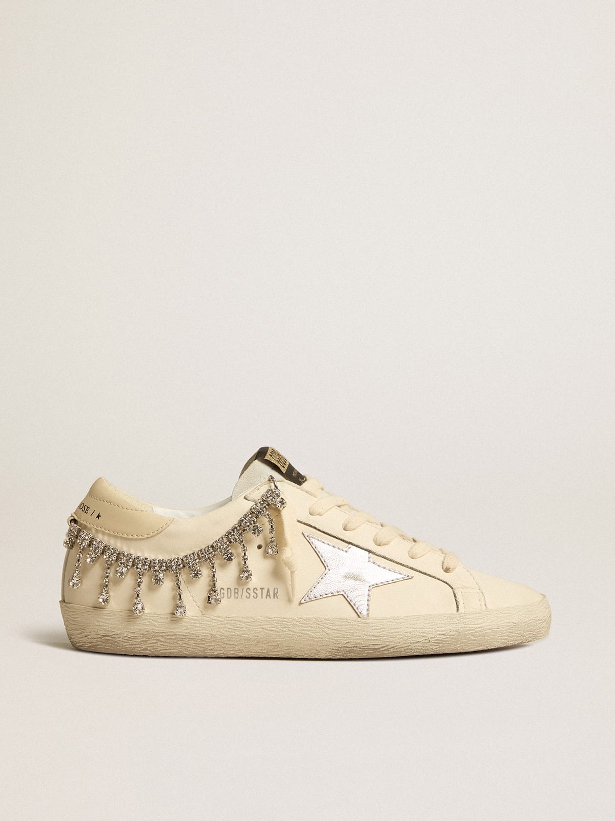 Super-Star LTD in nappa leather with silver metallic leather star and rhinestones - 1
