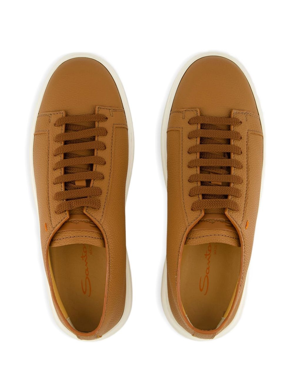 leather lace-up sneakers - 4