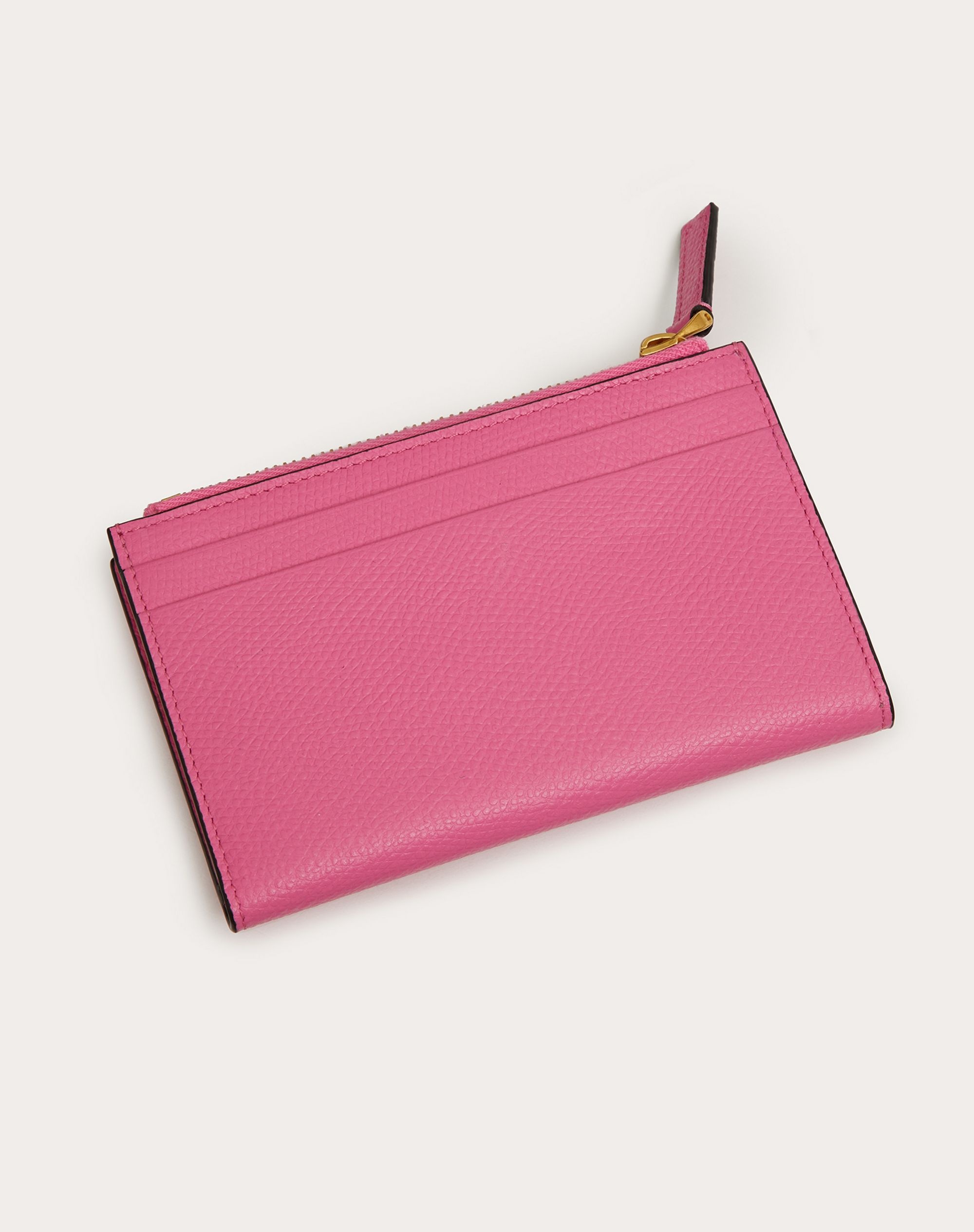 VLOGO SIGNATURE GRAINY CALFSKIN CARDHOLDER WTH ZIPPER - 3