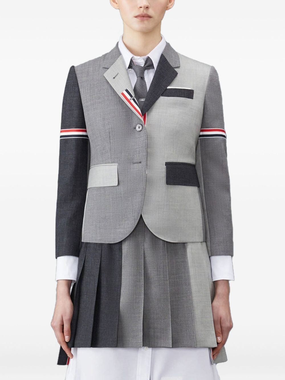 Fun-Mix 2ply fresco panelled blazer - 1