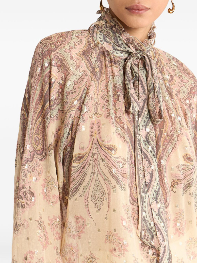 scarf print silk blouse 5