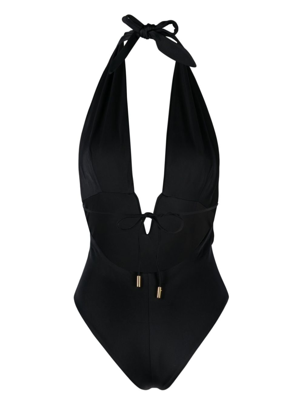 plunging V-neck swimsuit - 2