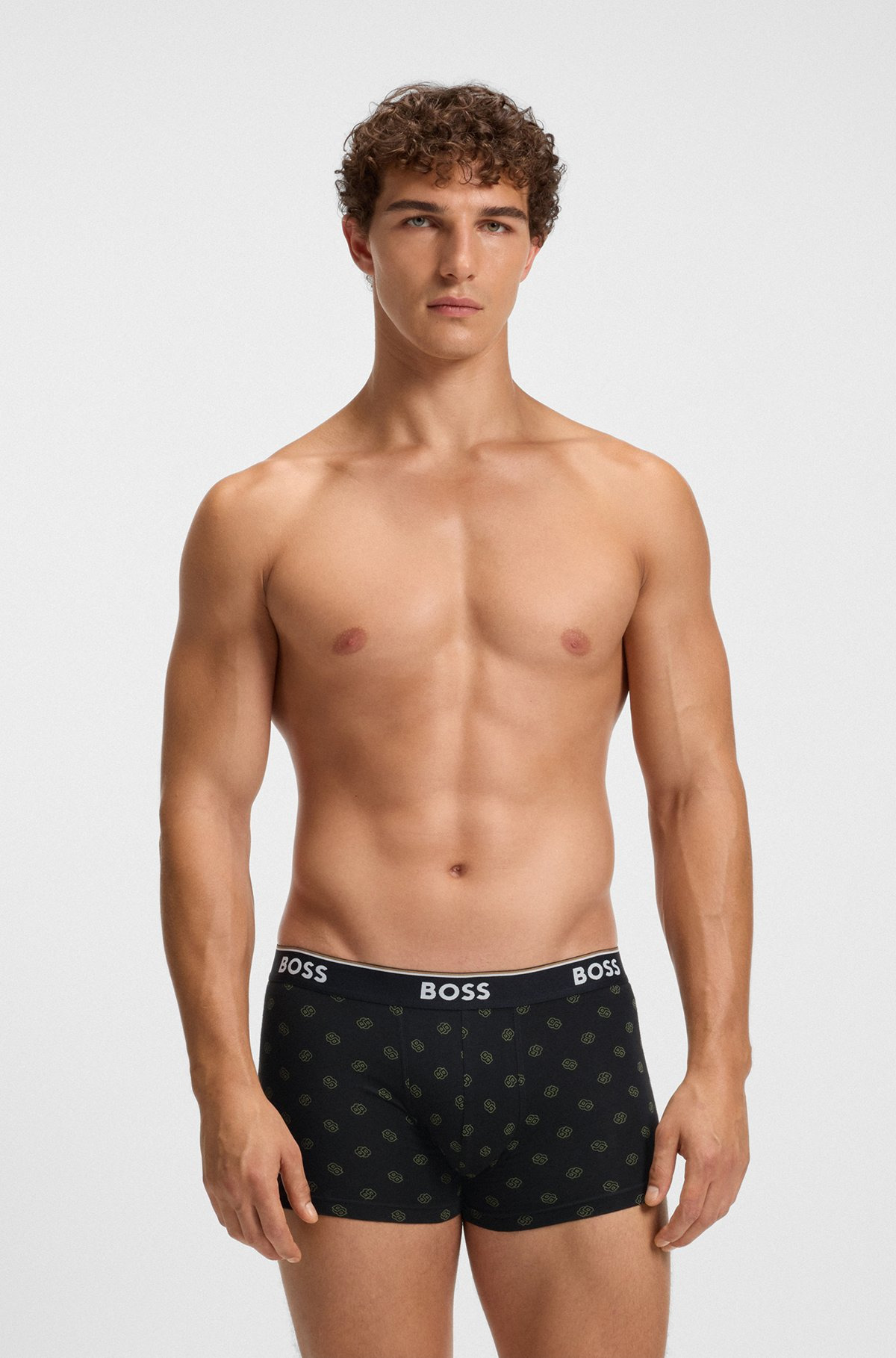 THREE-PACK OF STRETCH-COTTON TRUNKS WITH LOGO WAISTBAND - 2