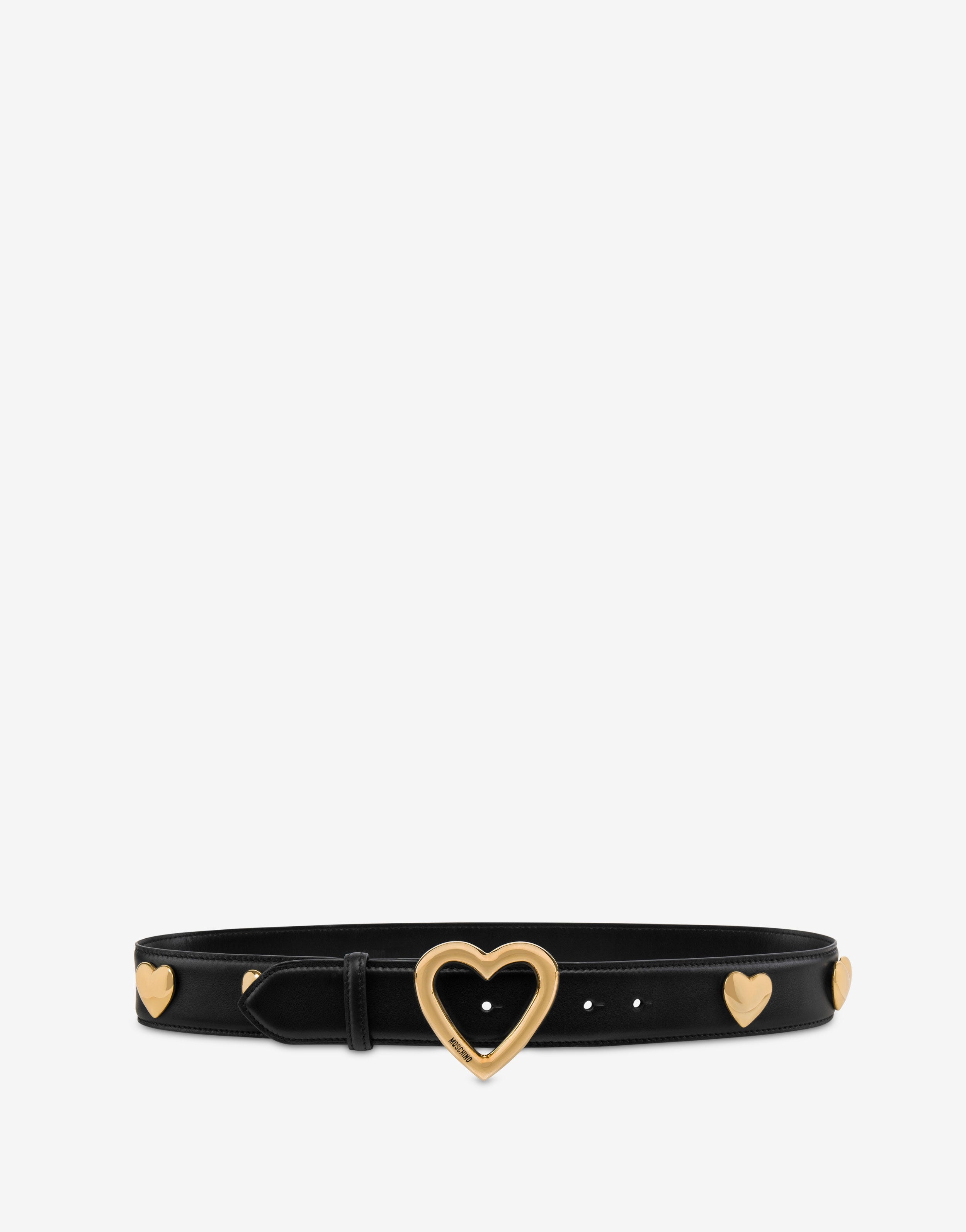 GOLD HEARTS CALFSKIN BELT - 1