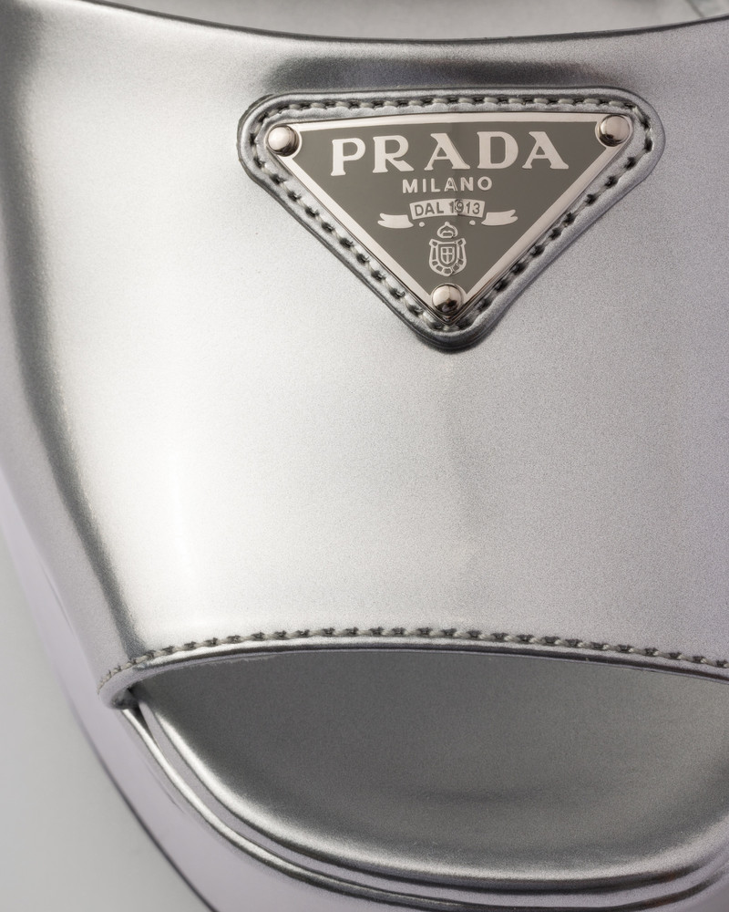 Metallic leather platform sandals 7