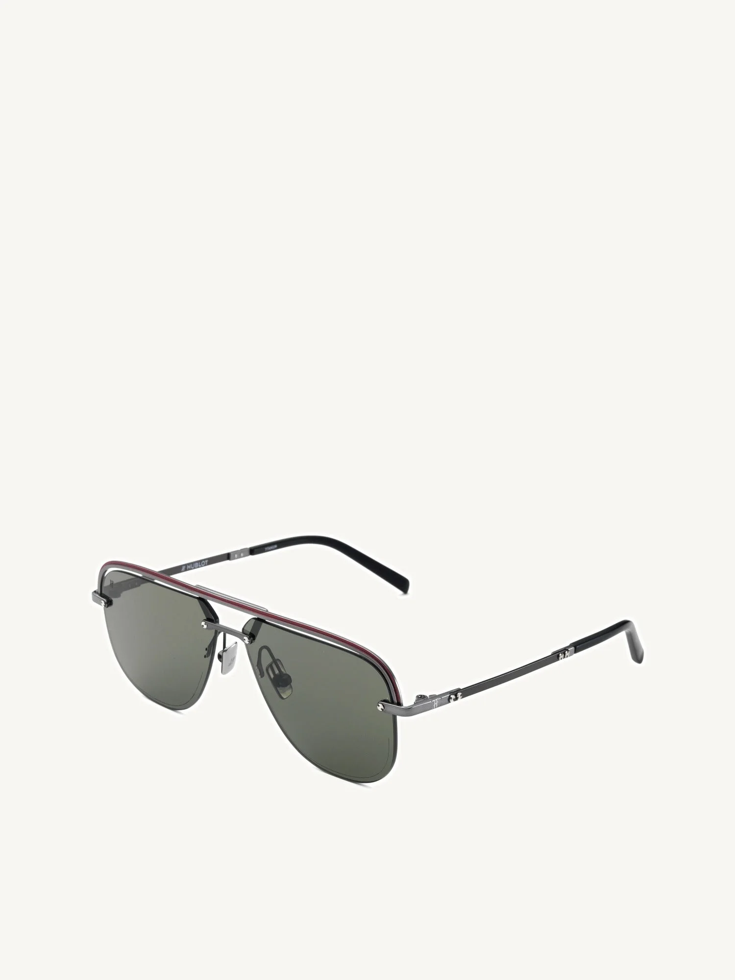 Gun Matte Aviator Sunglasses with Green Lens - 1
