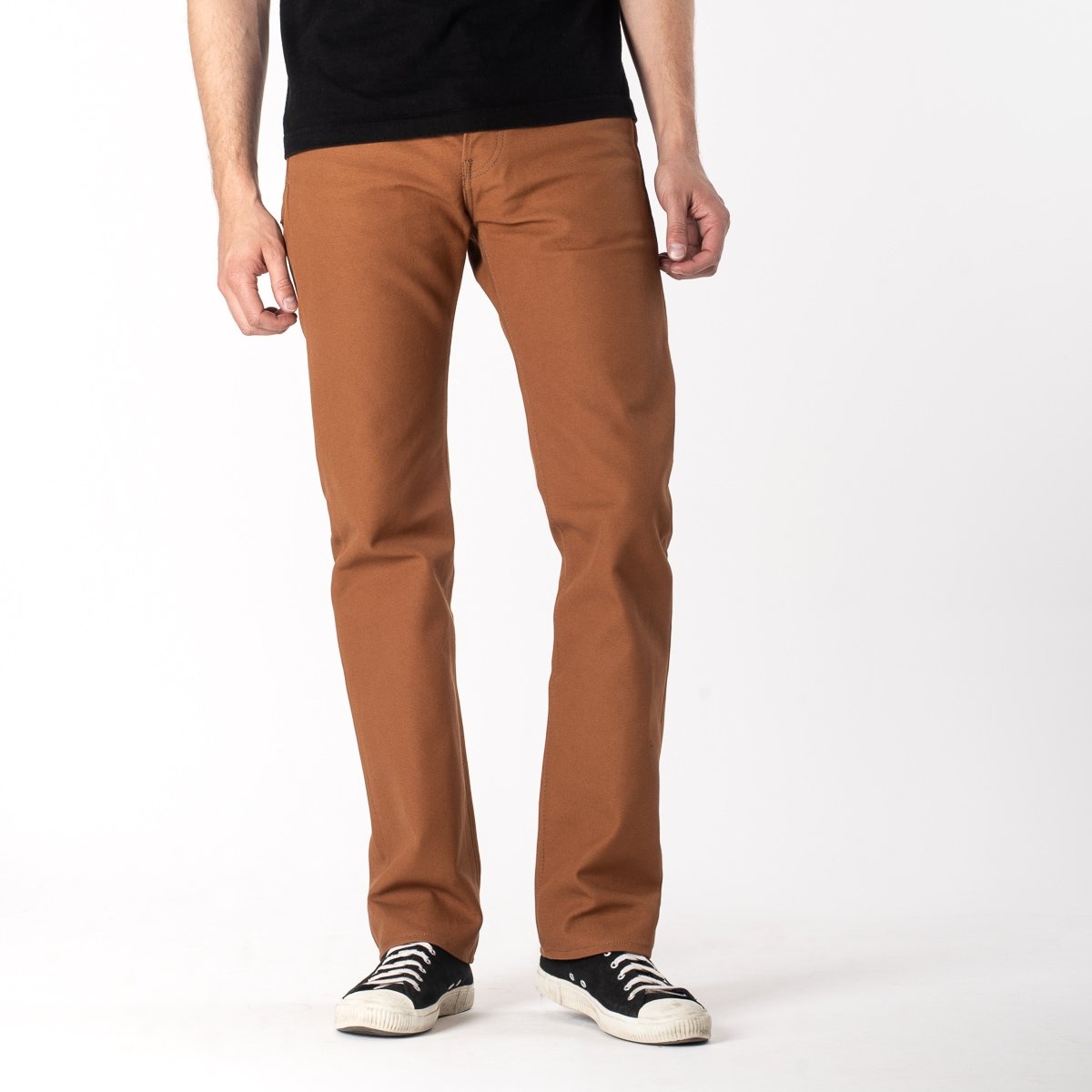 IH-666D 17oz Duck Slim Straight Cut Jeans - Brown - 5