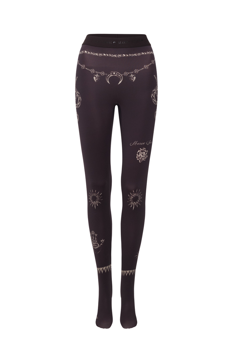 Tattoo Printed Jersey Leggings - 1