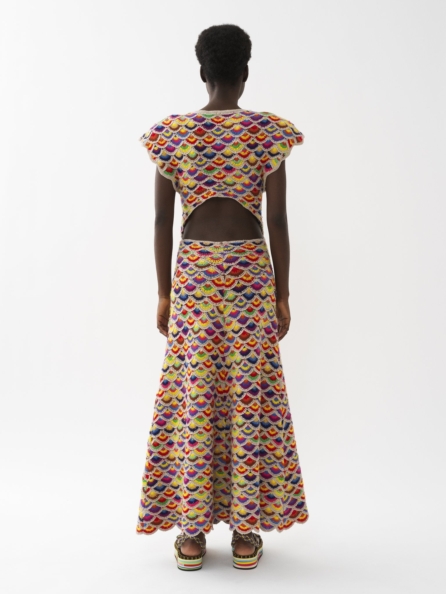 WING-SHOULDER FLARED DRESS - 3