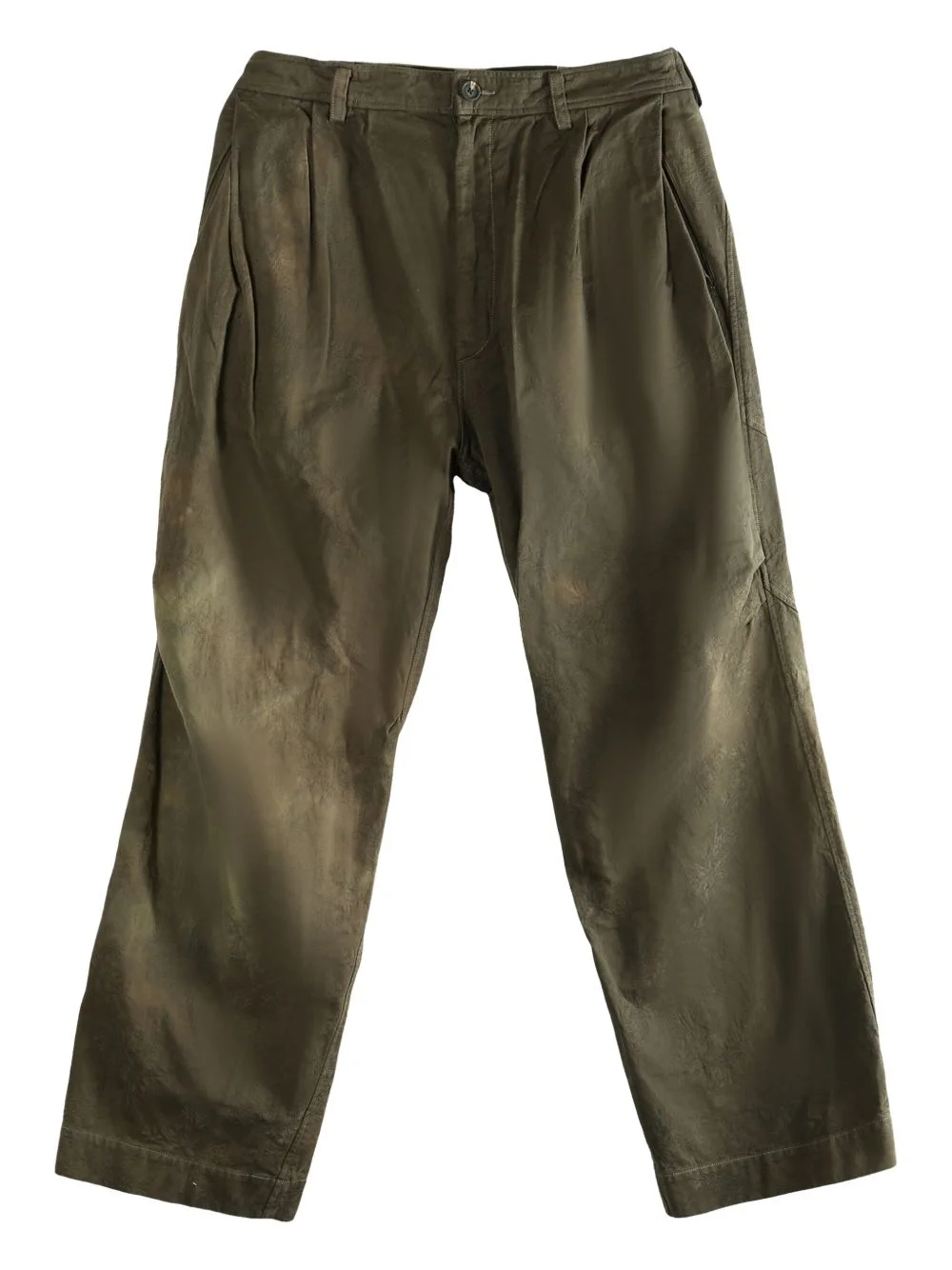 pleated straight-leg trousers - 1