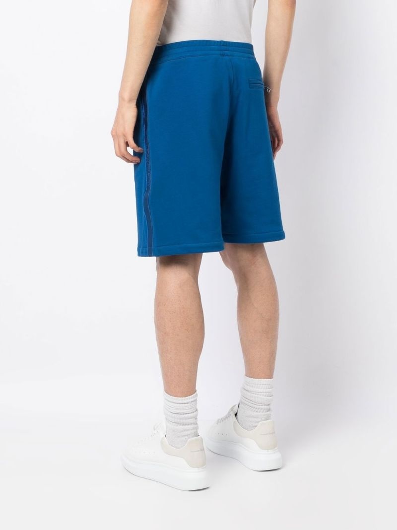logo-tape cotton track shorts - 4