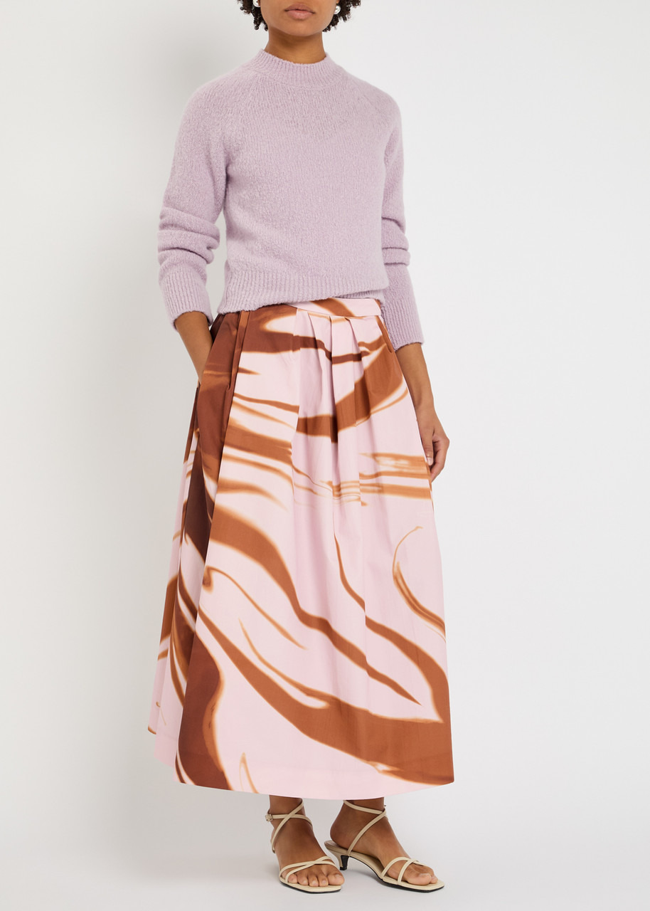Dries Van Noten Soni Printed Cotton-poplin Midi Skirt - 4