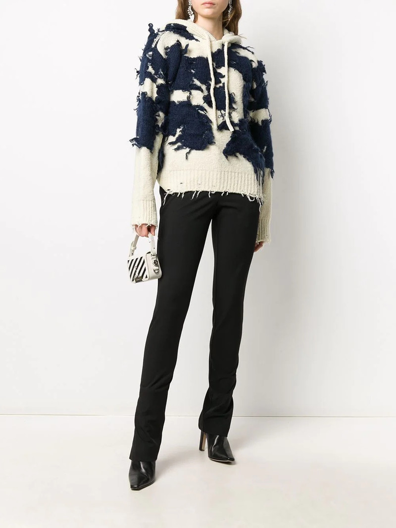 Off-White patch-detail knitted hoodie outlook