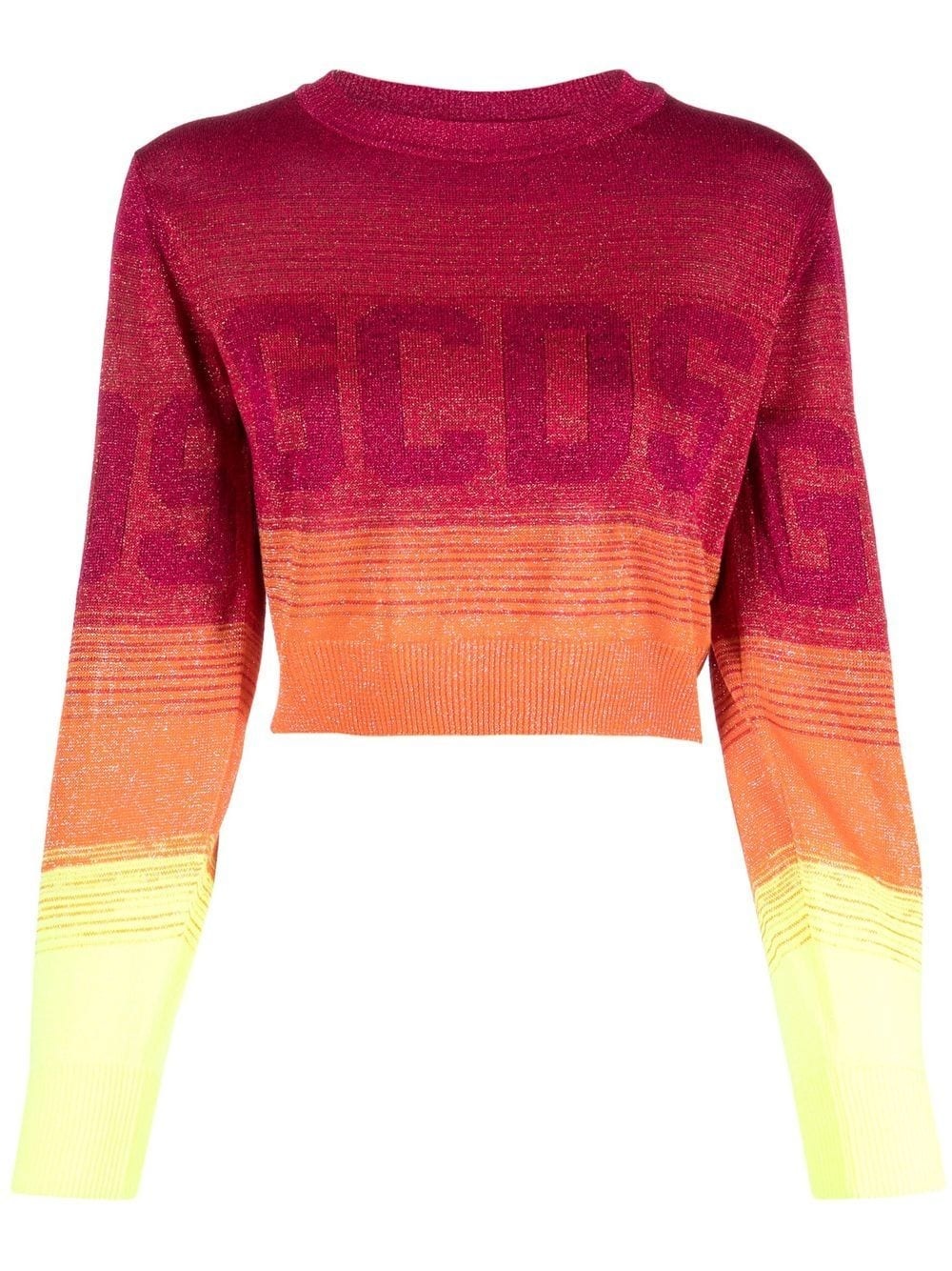 logo-print ombré cropped jumper - 1