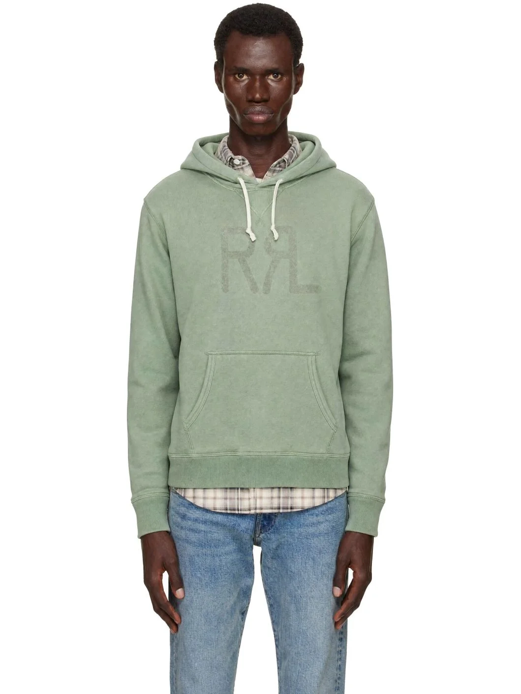 Green Logo Frayed Hoodie - 1