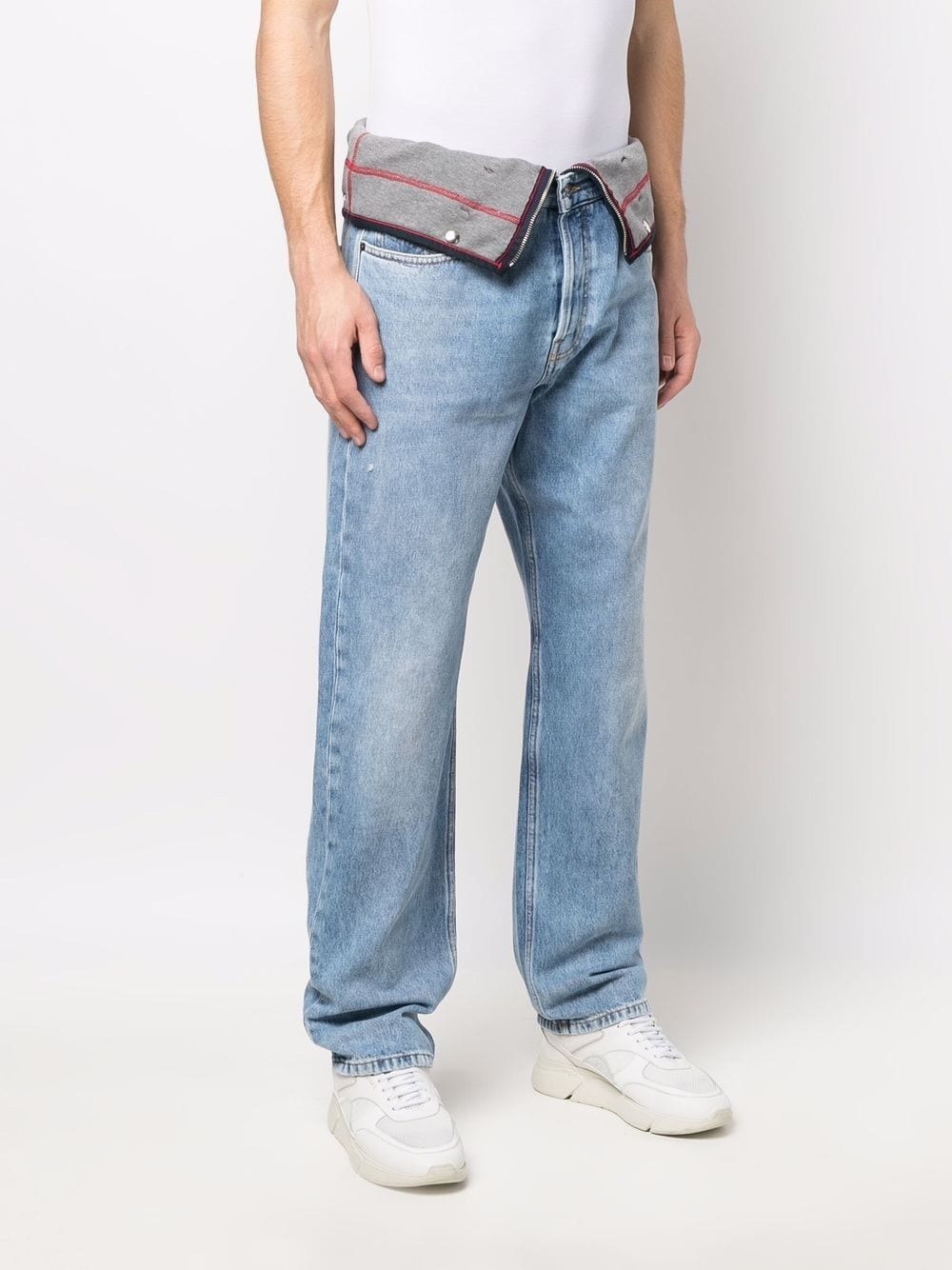 layer-detail tapered jeans - 3