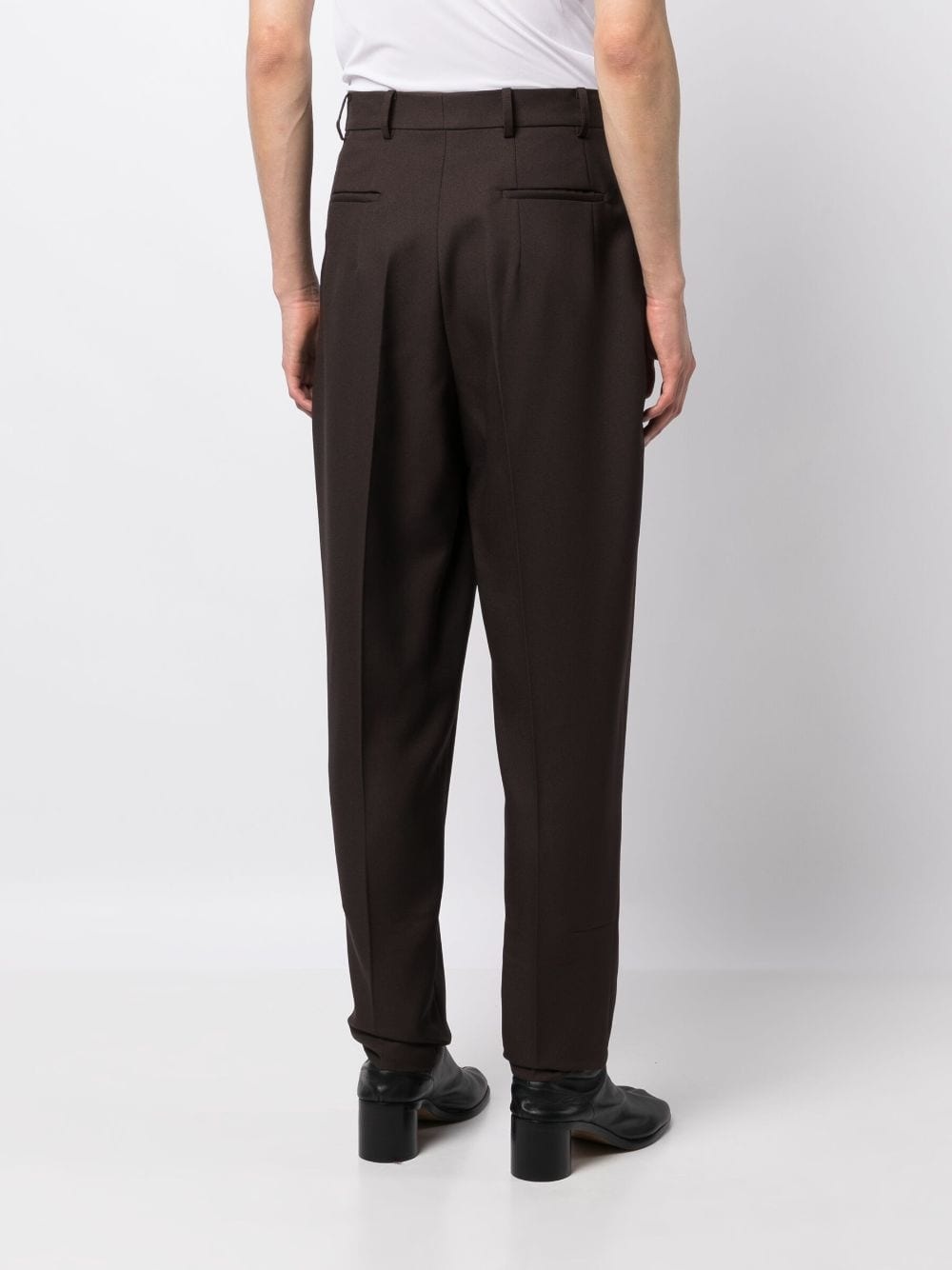 tapered box-pleated trousers - 4
