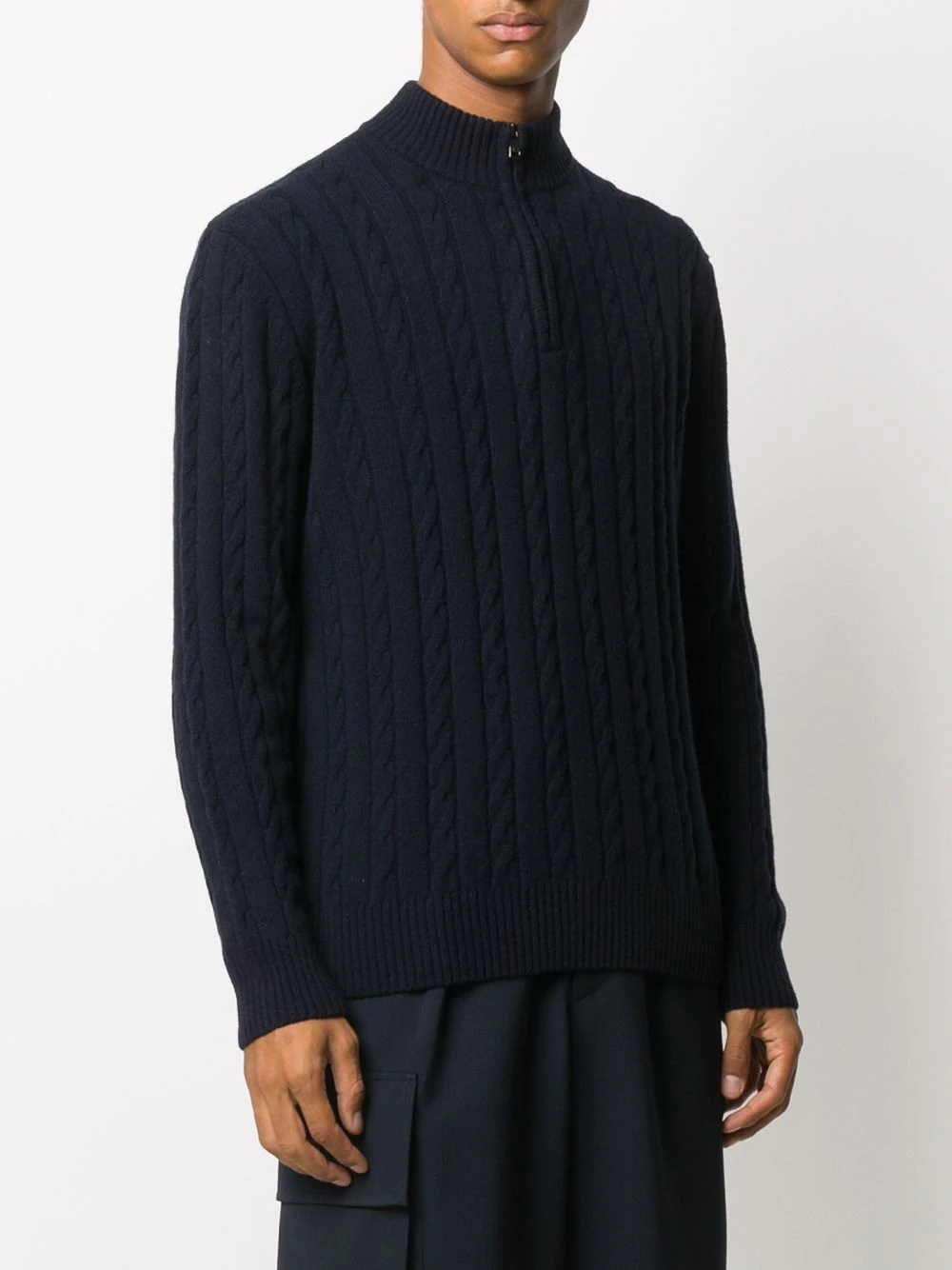 ribbed-knit zipped jumper  - 3