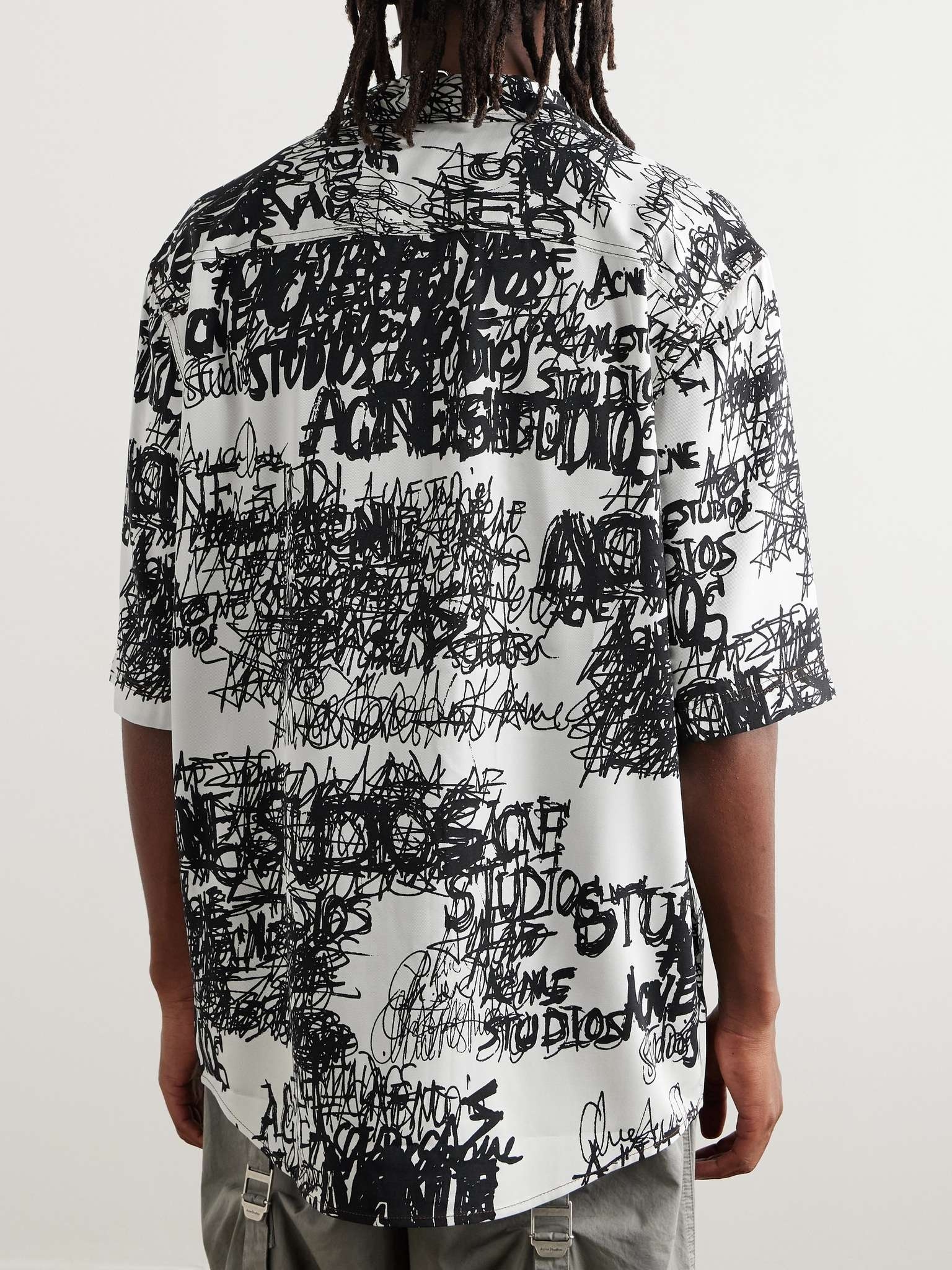 Sowen Oversized Camp-Collar Logo-Print Twill Shirt - 3