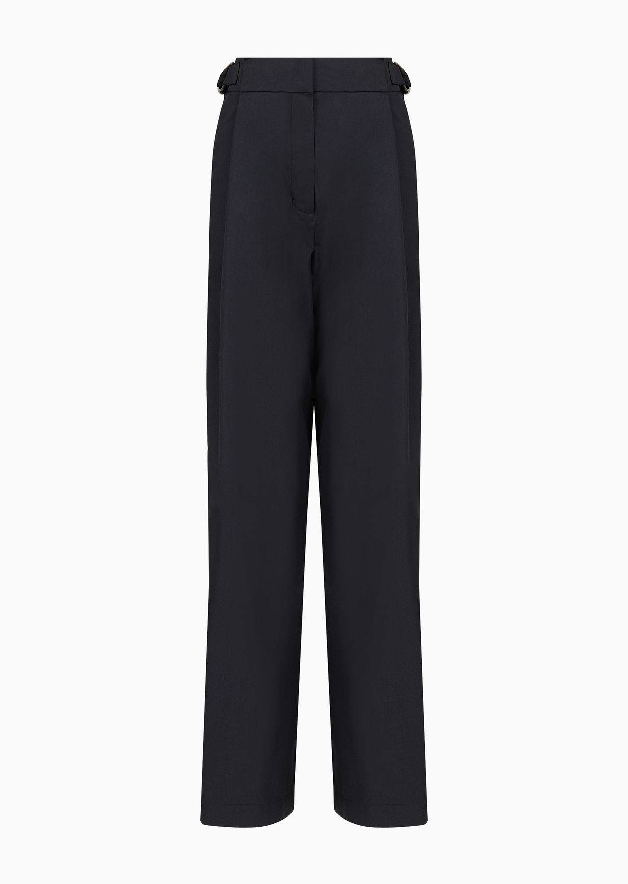 High-rise cotton-blend palazzo trousers - 1