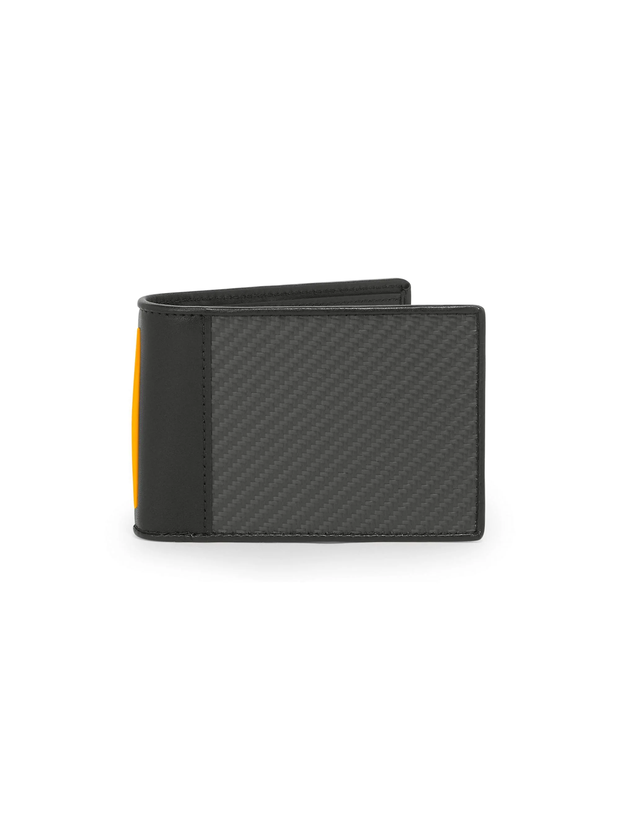 Men's Slim Single Billfold Leather Bifold Wallet - Carbon Papaya - 1