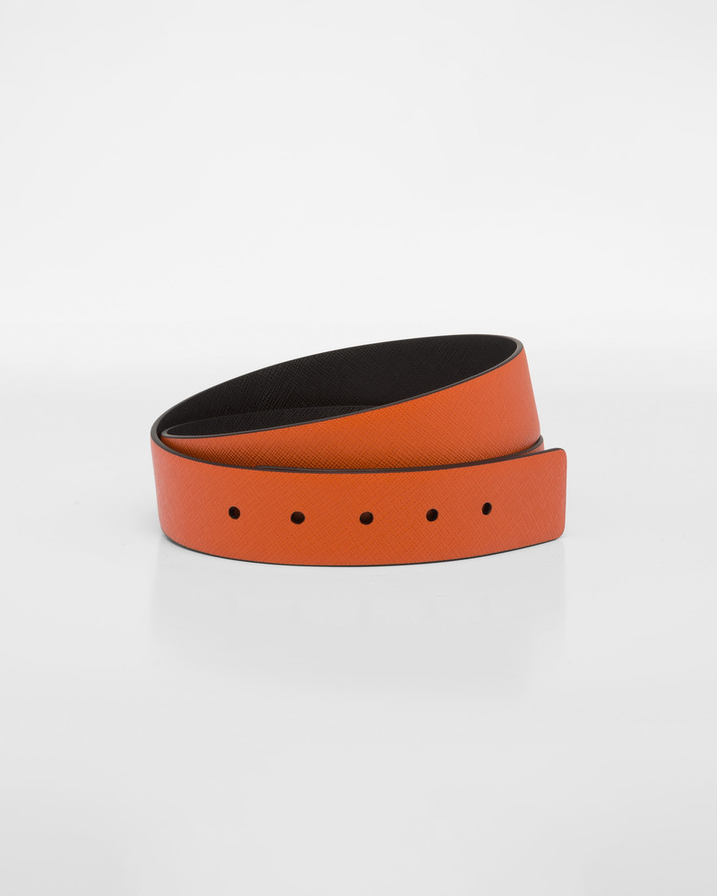 Reversible Saffiano leather belt strap 1