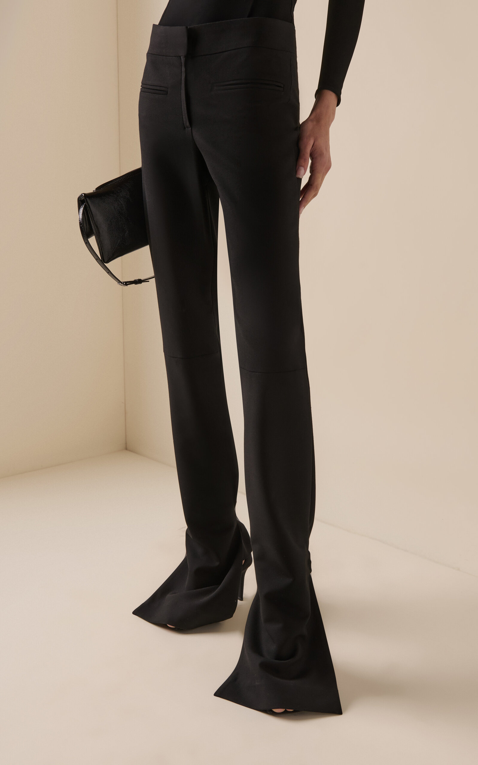 Double Hem Polywool Pants black - 3
