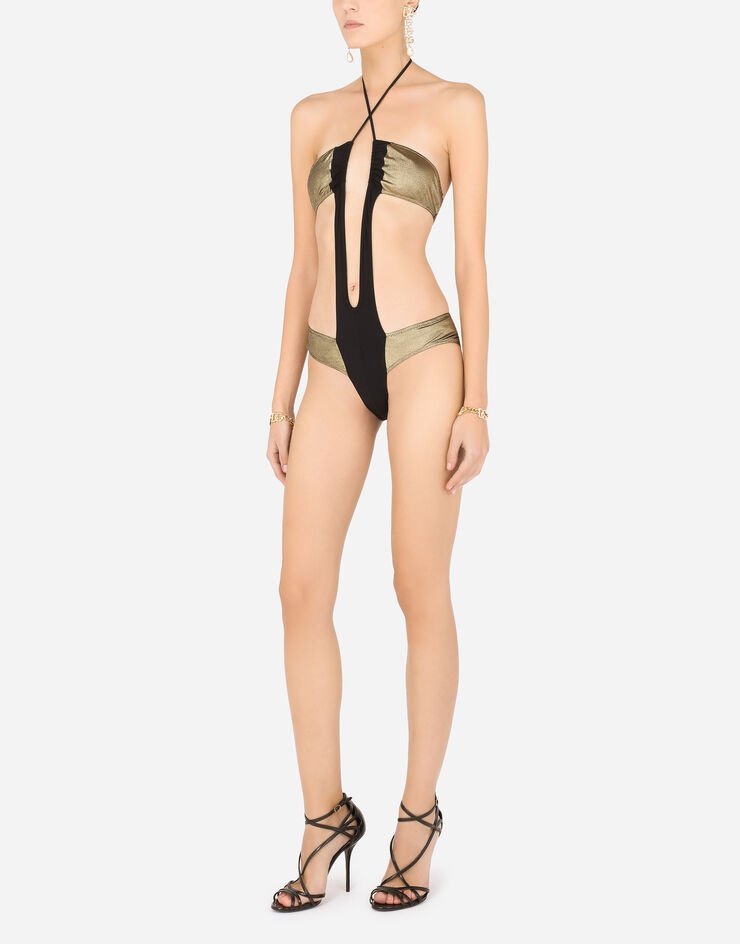 One-piece swimsuit with plunging neckline - 2