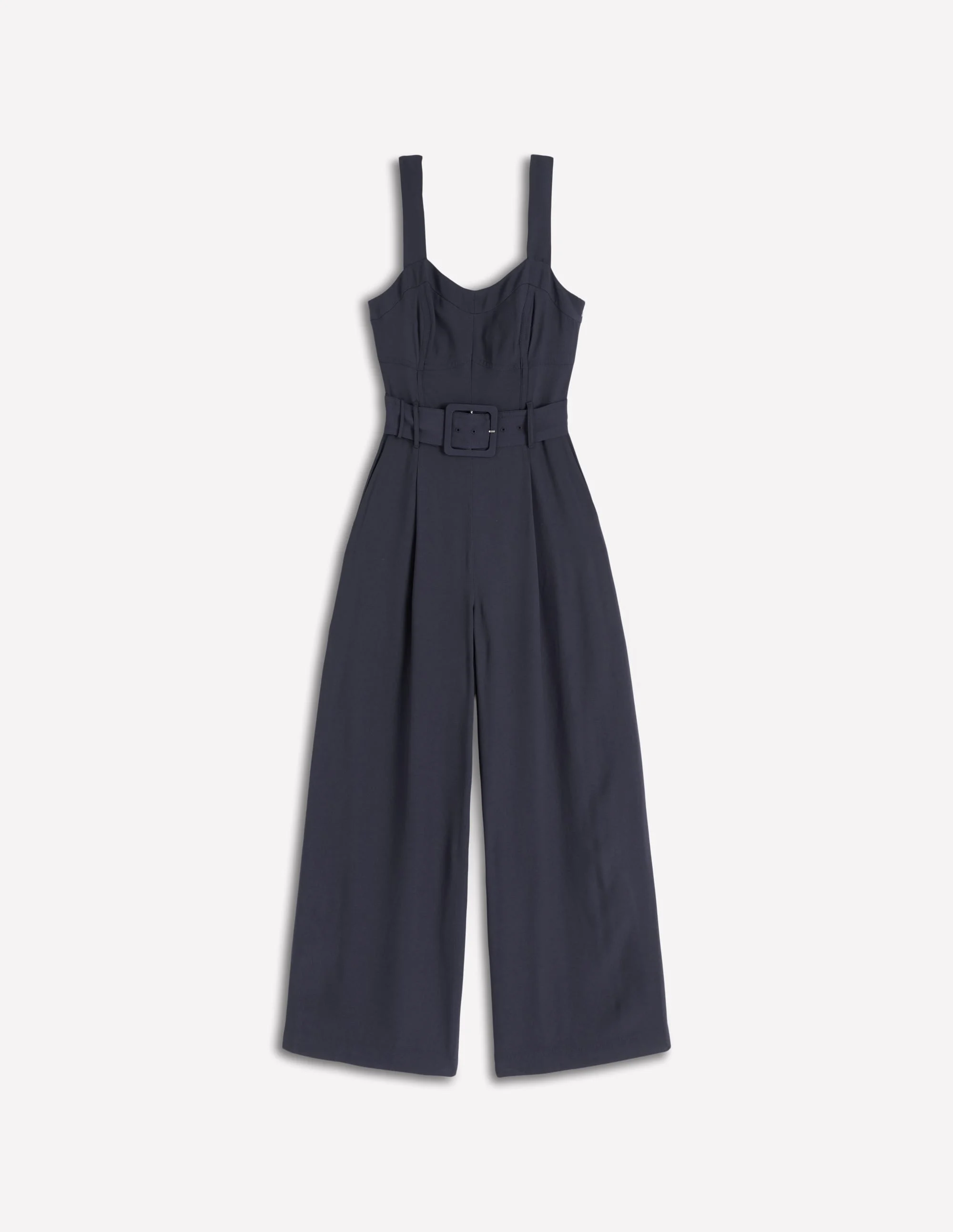 Boned Bodice Occasion Jumpsuit-Navy - 1
