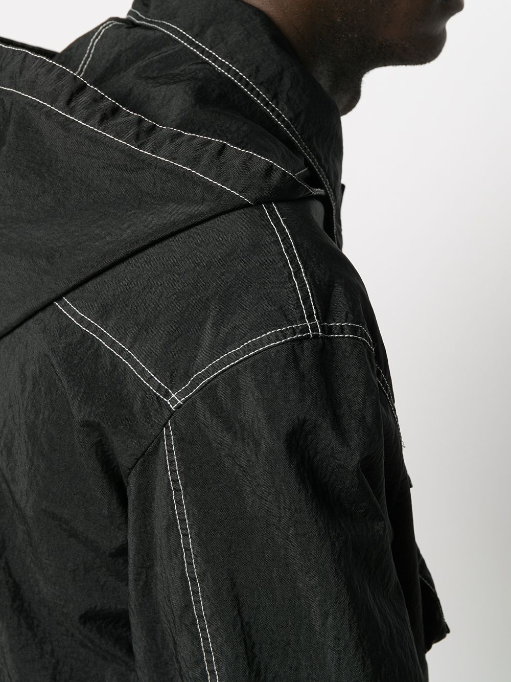 stitching details short parka - 5