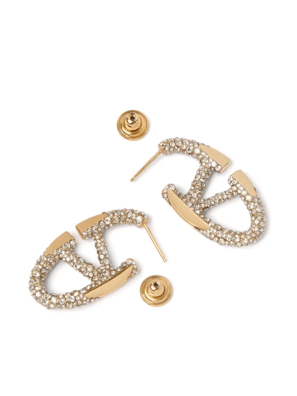 VLogo Signature rhinestone earrings - 4