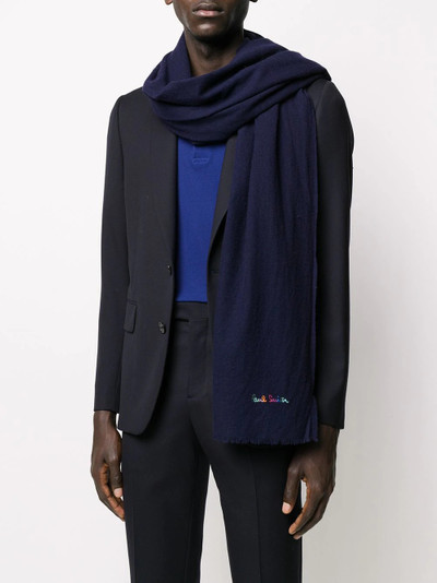 Paul Smith embossed logo knitted scarf outlook