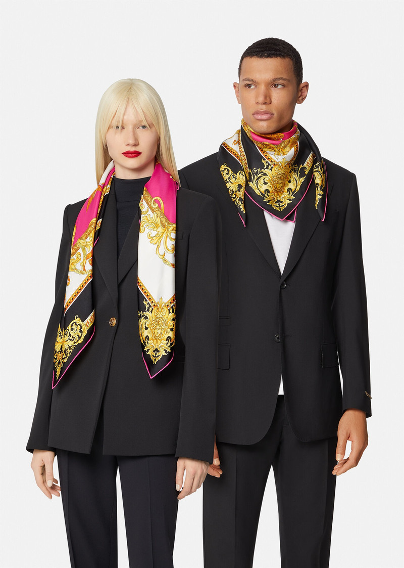 VERSACE Medusa Renaissanse Print Silk Foulard outlook
