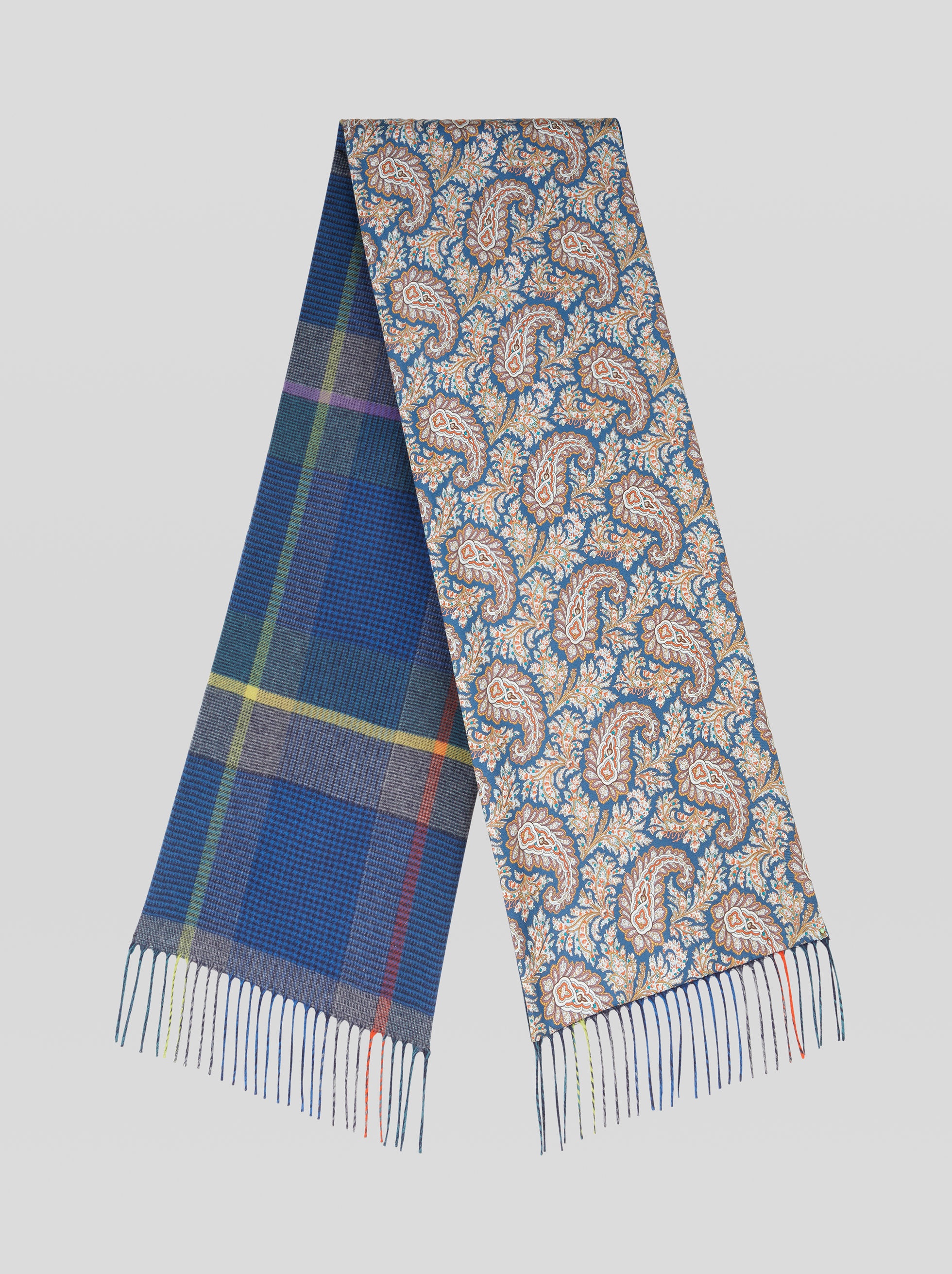 DOUBLE SCARF WITH PRINCE OF WALES AND PAISLEY PATTERNS - 1