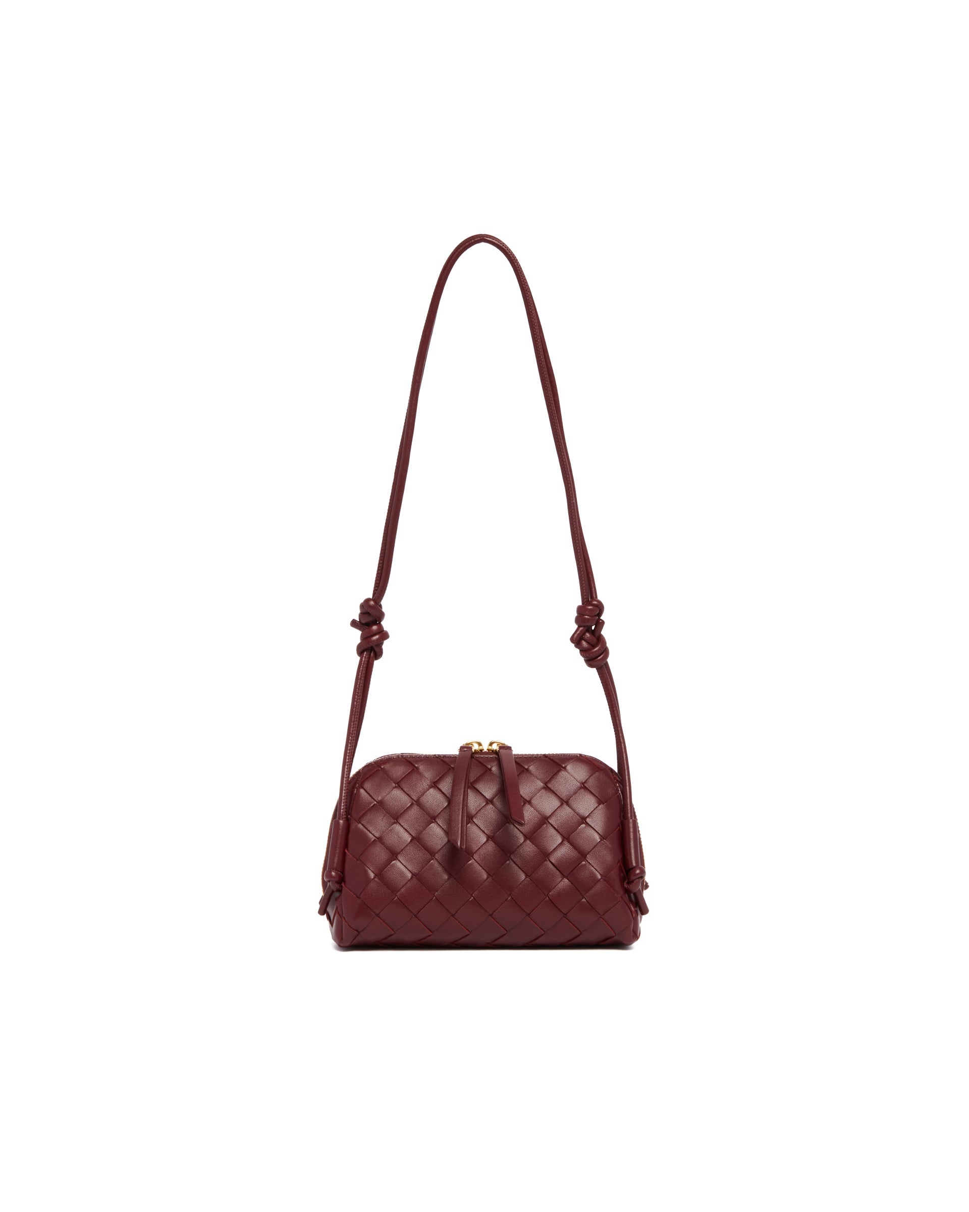Burgundy Intrecciato Concert Clutch - 3
