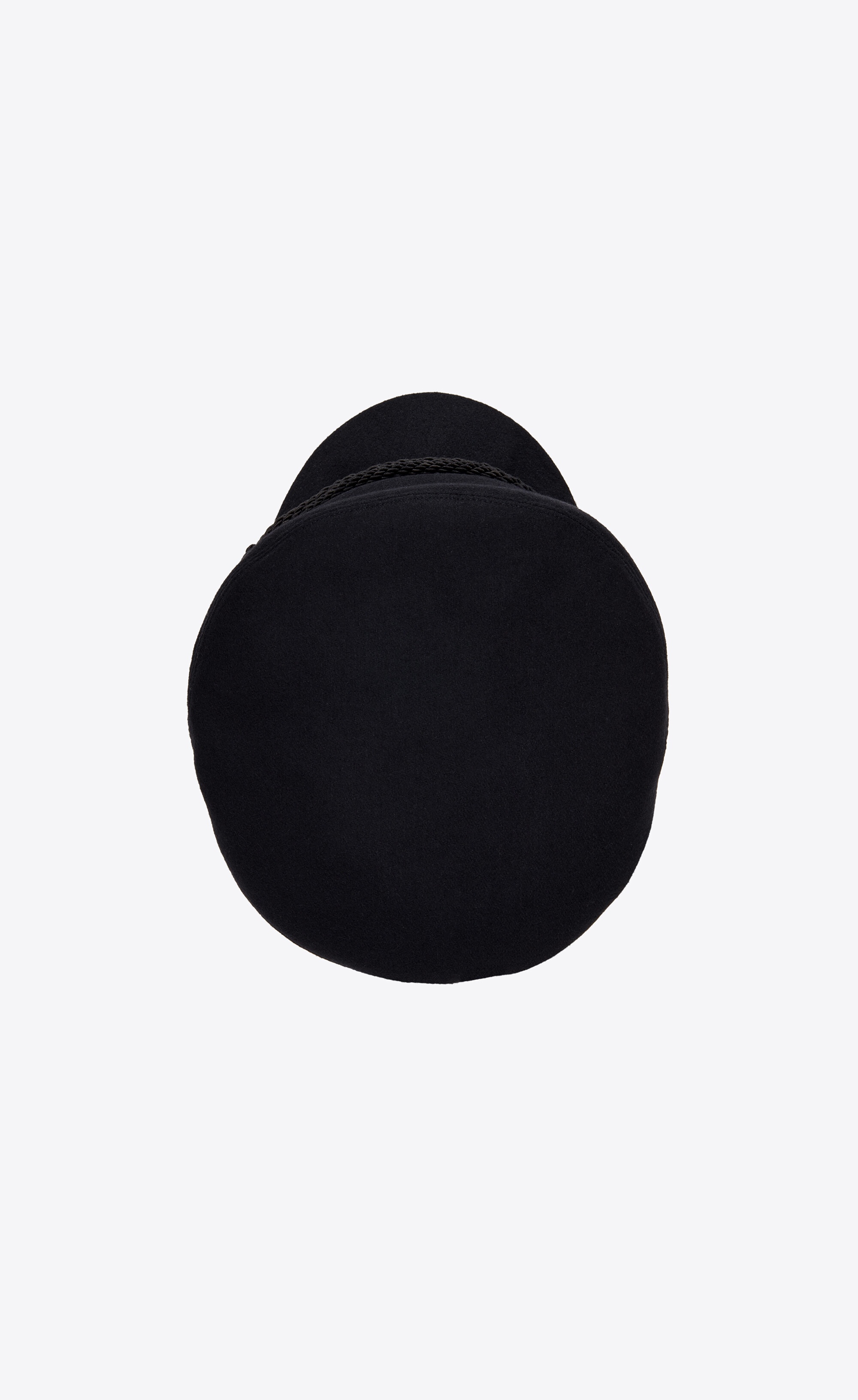 peaked cap in wool felt and leather - 4
