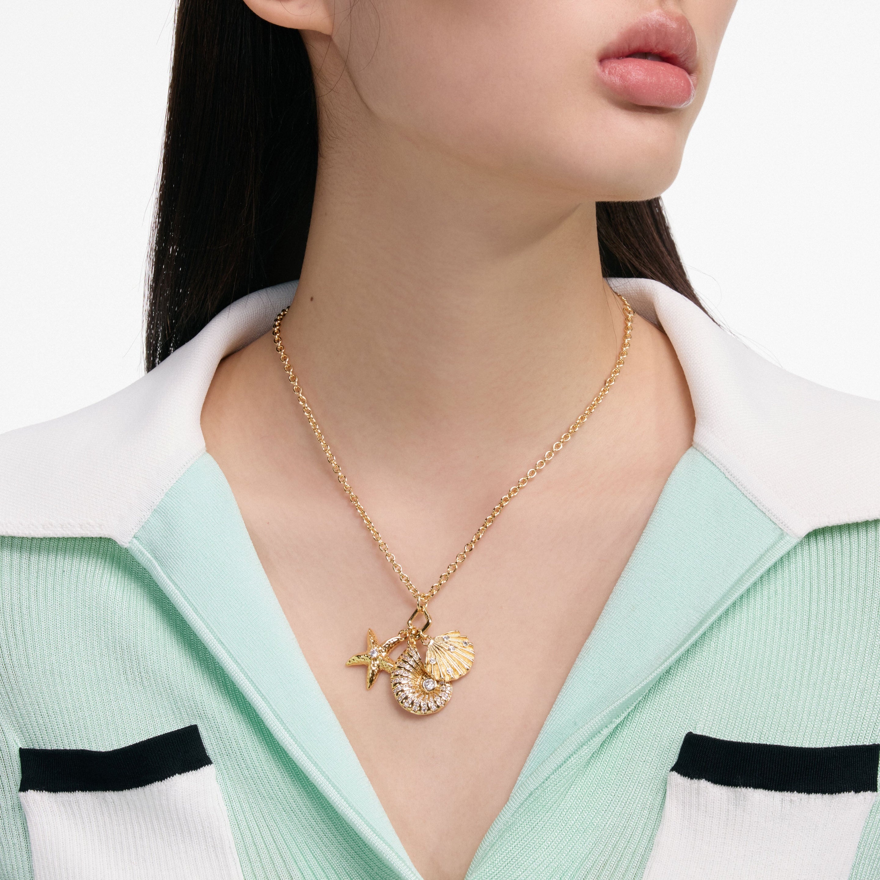 Gold Multi Charm Necklace - 5