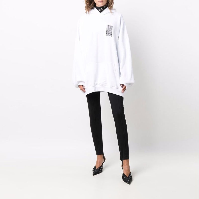 Balenciaga Barcode Cotton Hoodie 'White' 651799TKVE69040 - 2