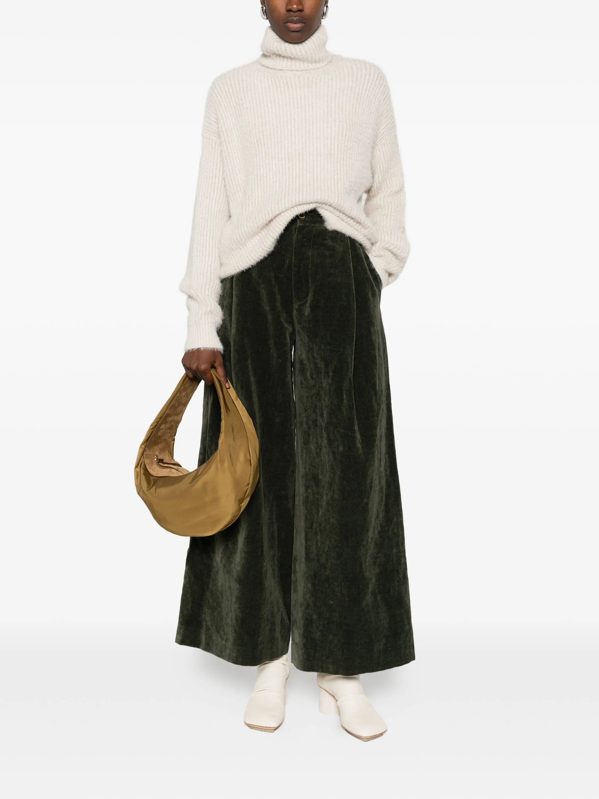Uma Wang Pleated Velvet Trousers - 3