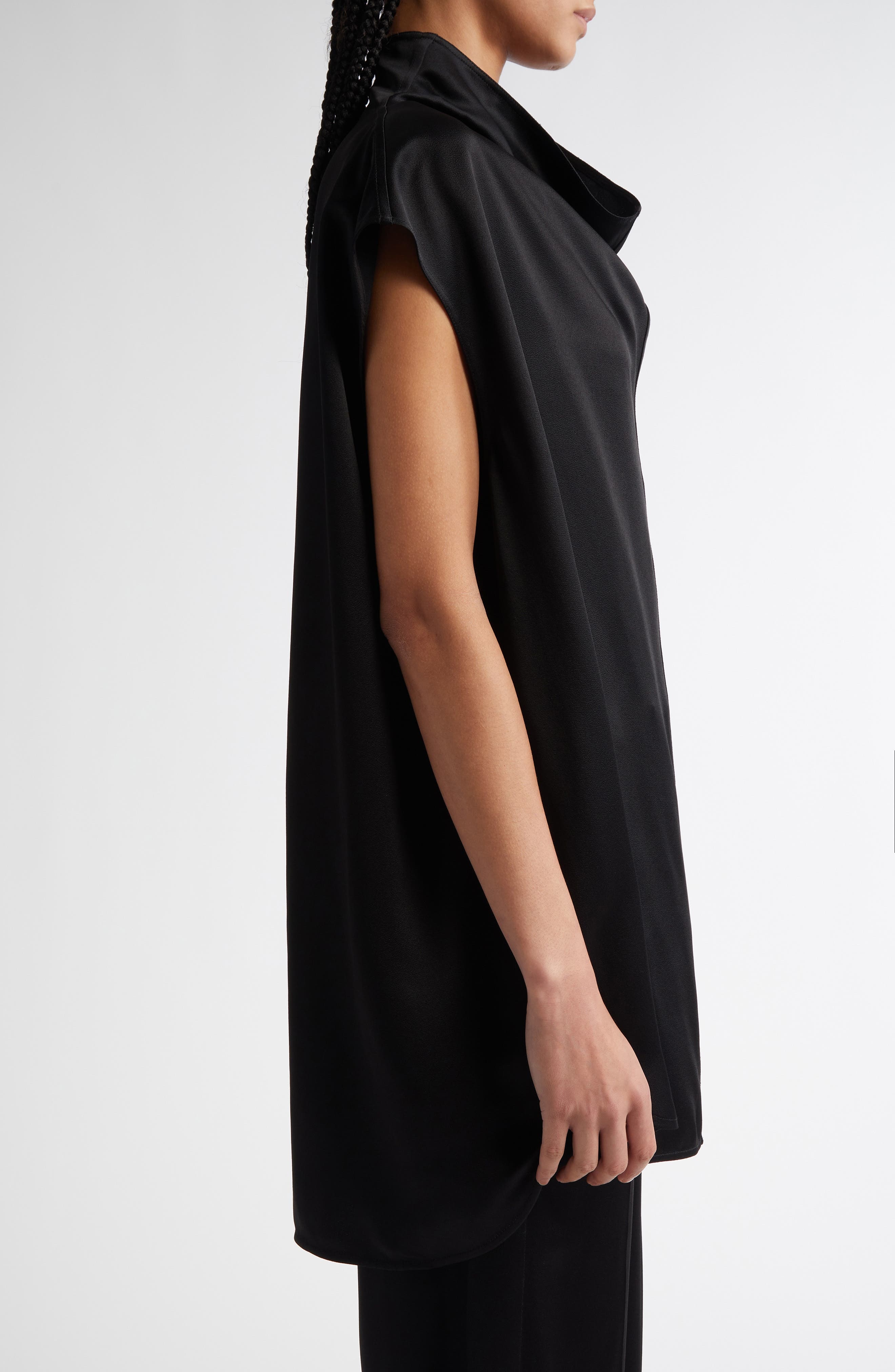 TOTEME Sleeveless Funnel Neck Top in Black at Nordstrom - 4