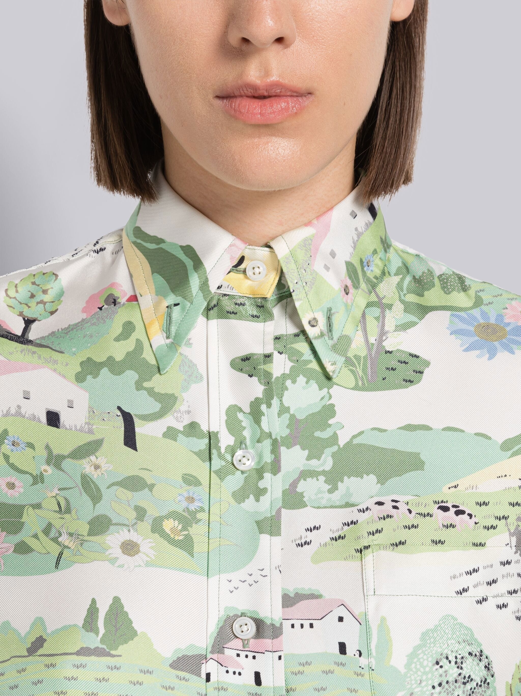 Scenic Silk Twill Shirtdress - 4