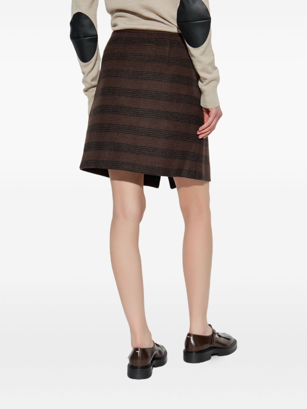 asymmetric striped miniskirt - 4