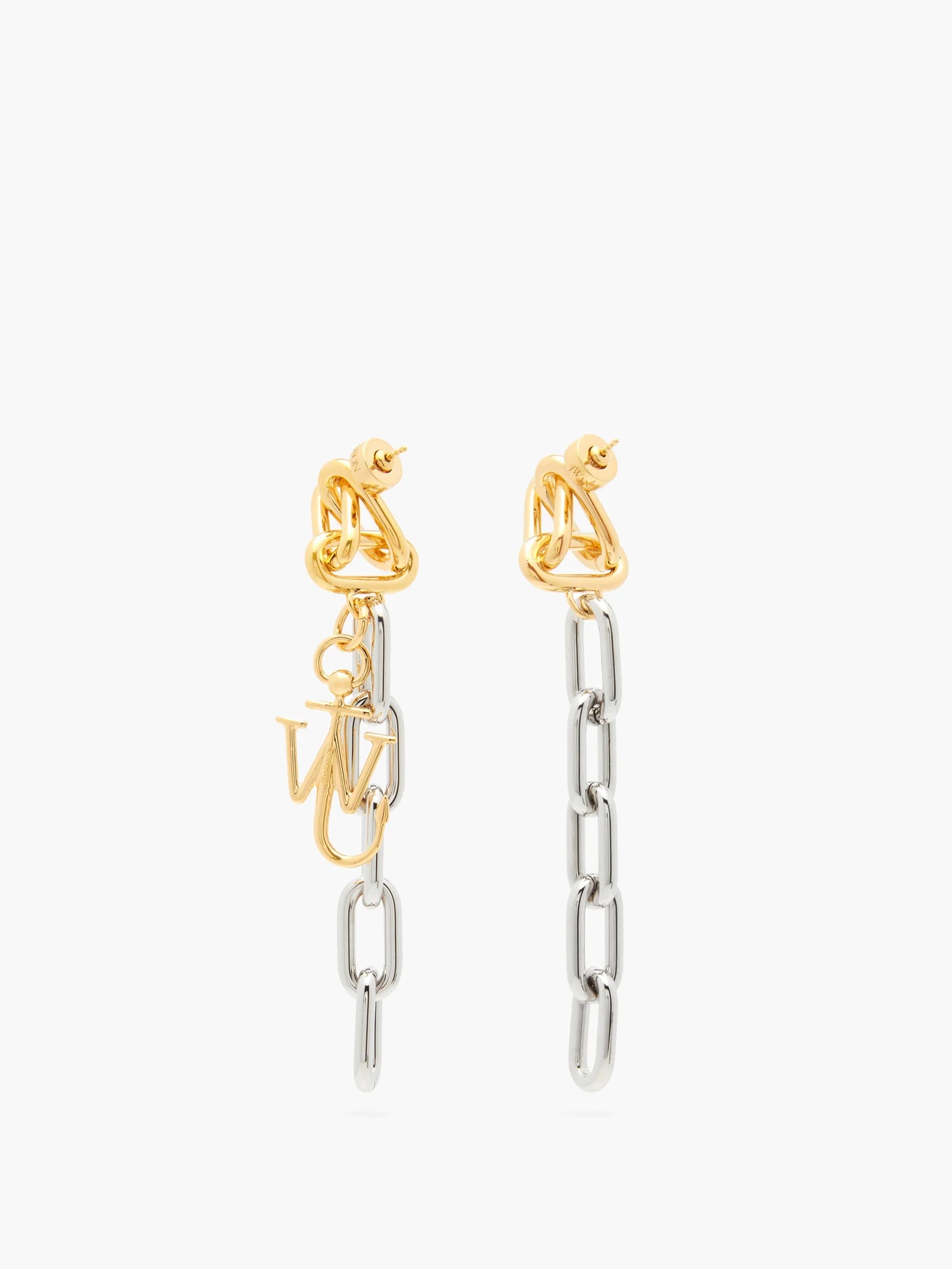 Logo-charm oval-link drop earrings - 4