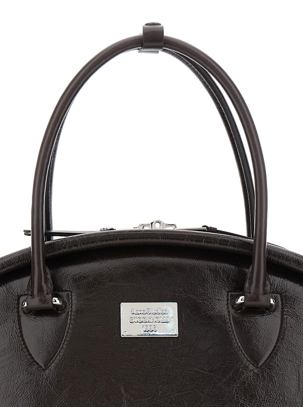 Acne Studios Women Black Handbag With Two Top Handles And Logo Plaque On The Front In Leather Woman - 5