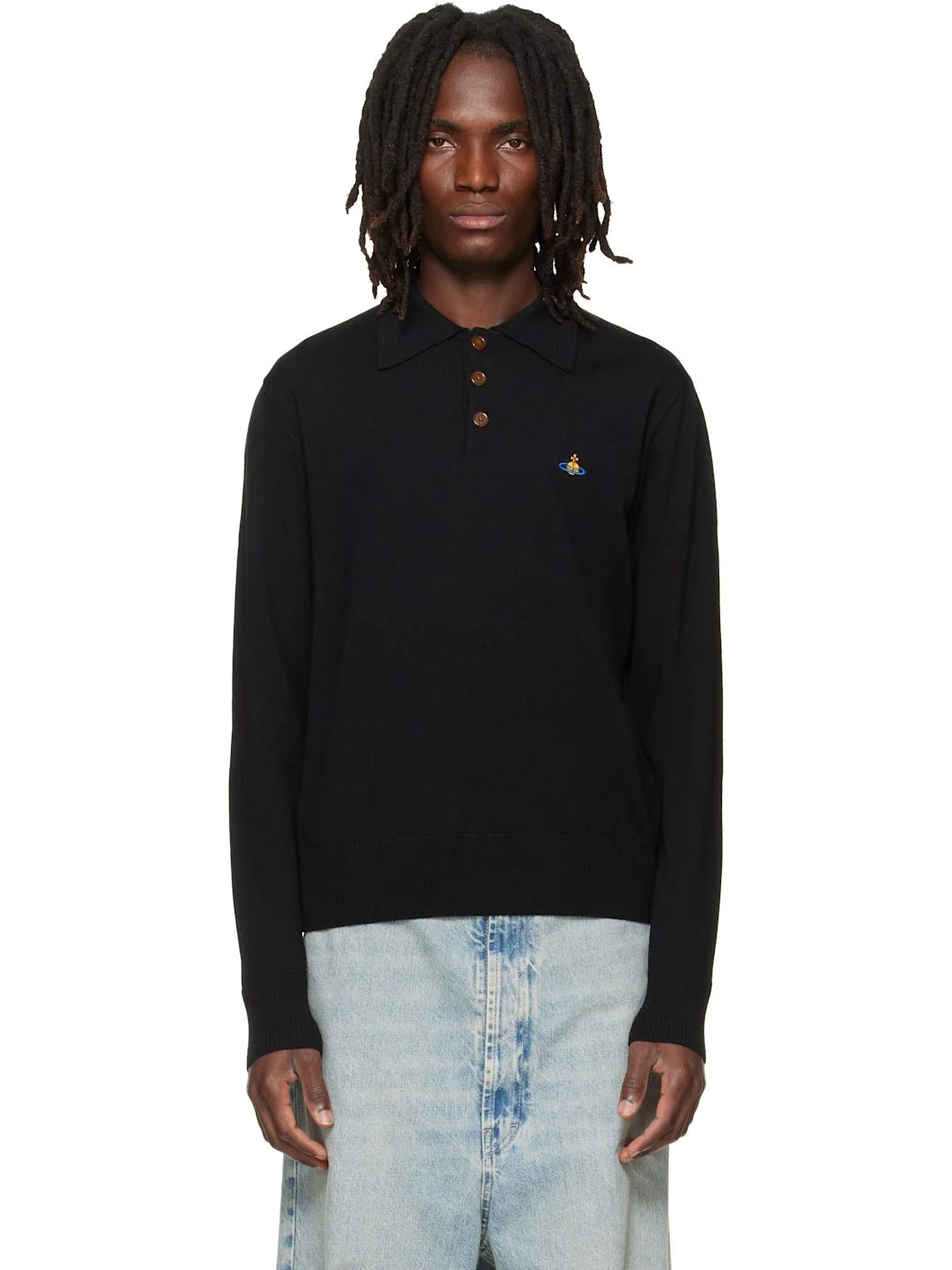 Black Mark L/S Polo - 1
