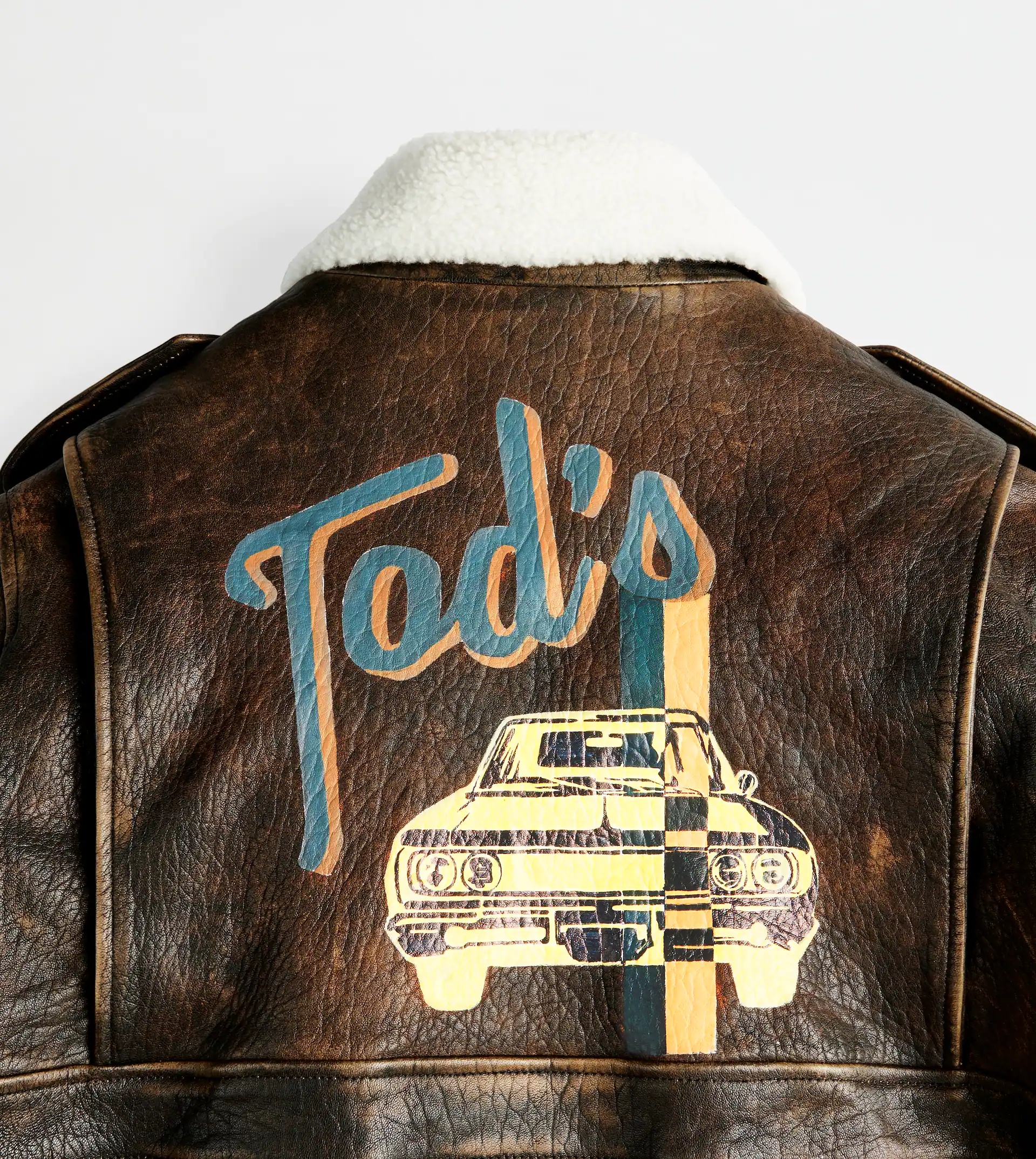 BOMBER JACKET IN VINTAGE LOOK LEATHER - BROWN - 6