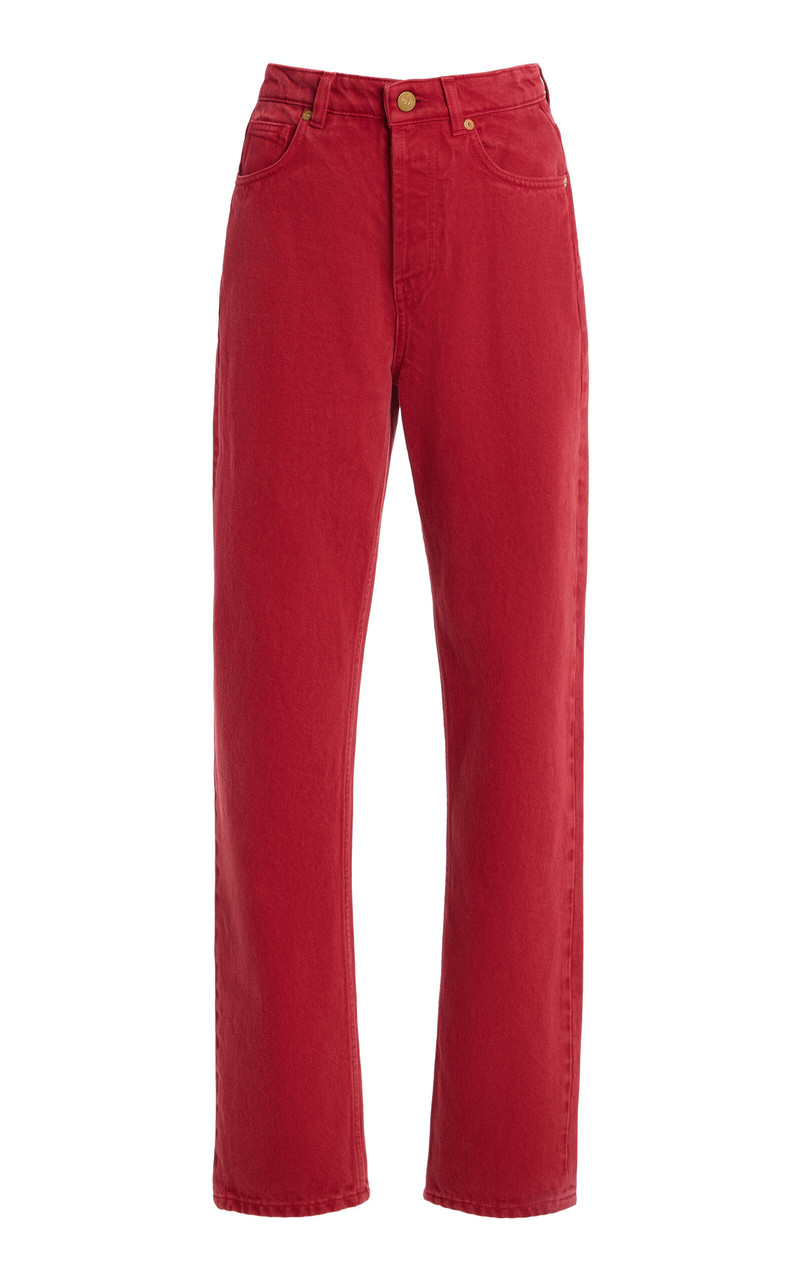 Senna Rigid High-Rise Straight-Leg Jeans red 1